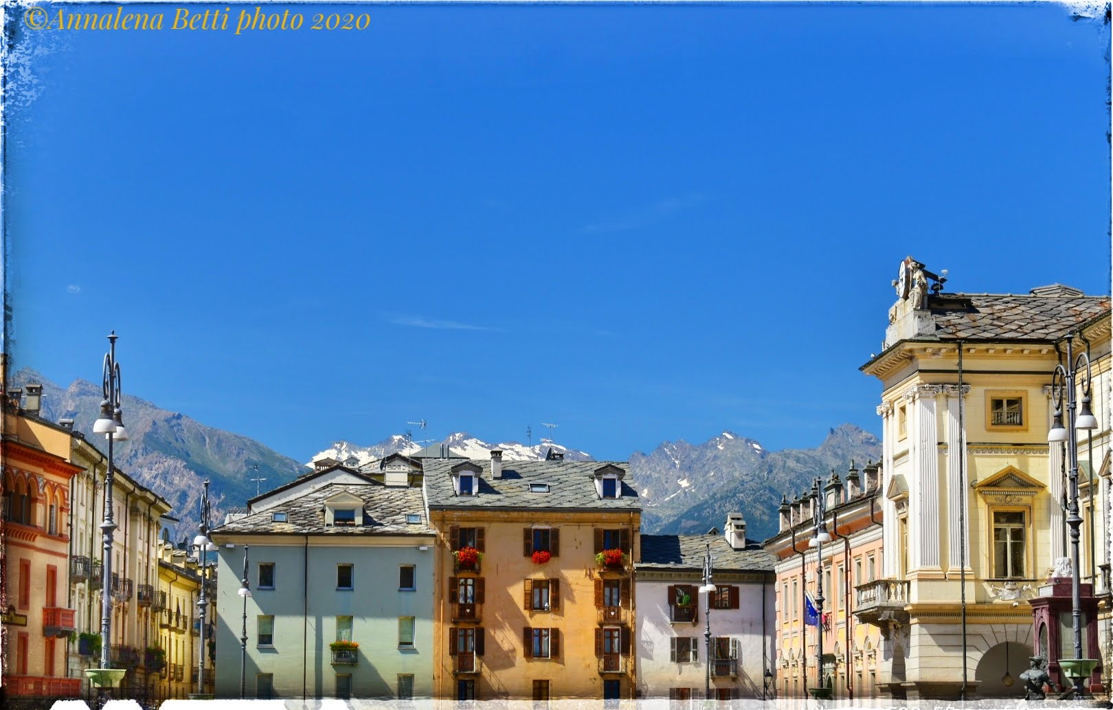 Dettagli di colore bella piazza