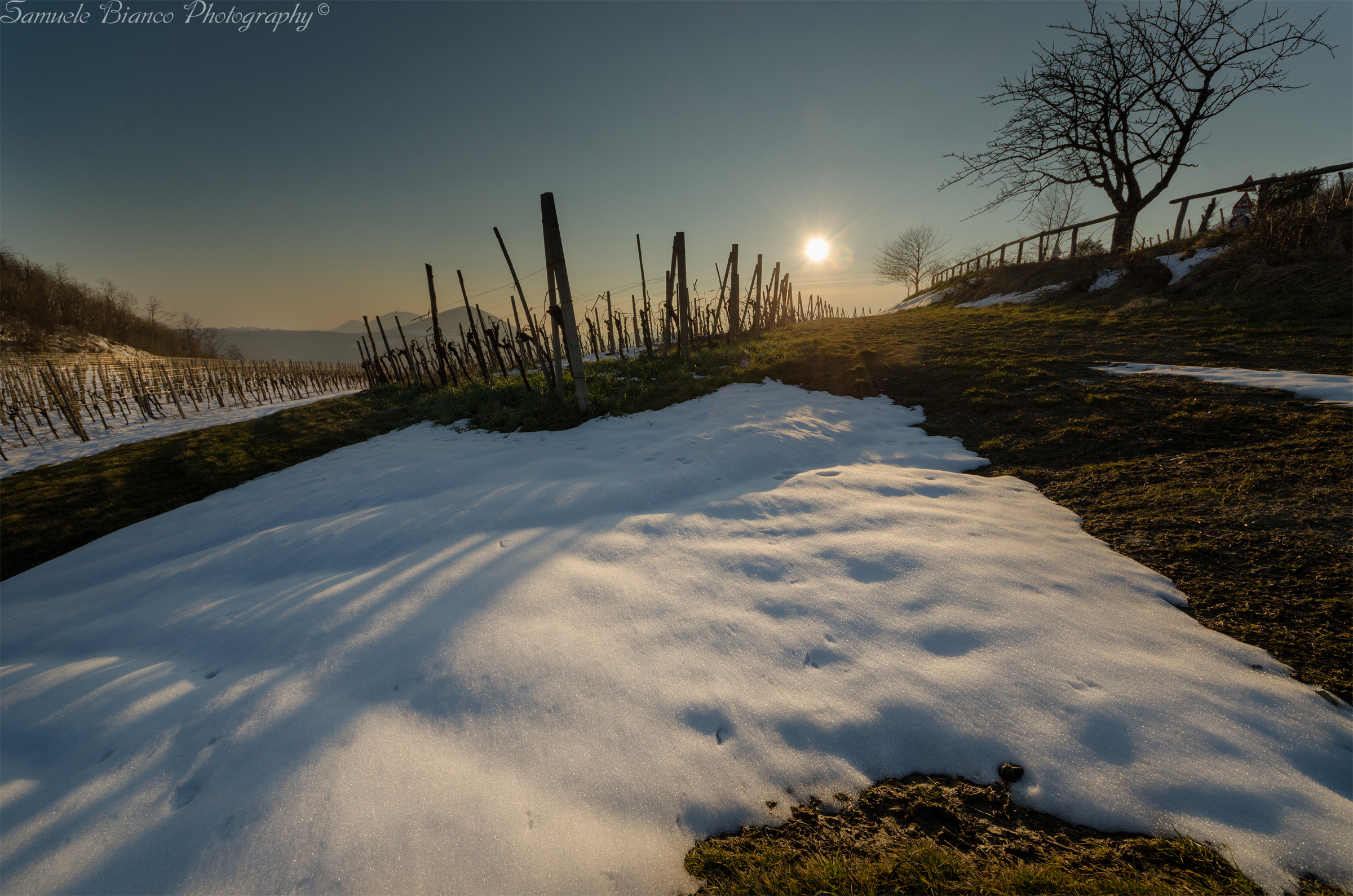 The snow is melting under the sun