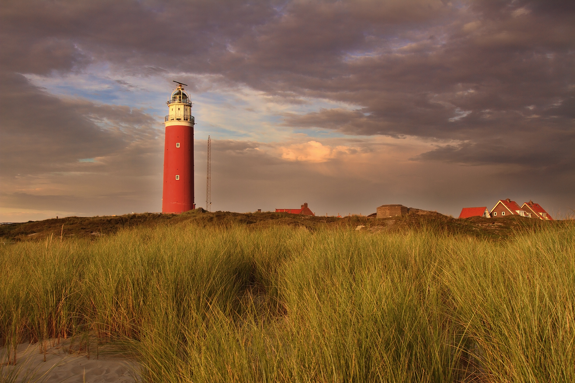 A sunset at the Vuurtoren Lighthouse