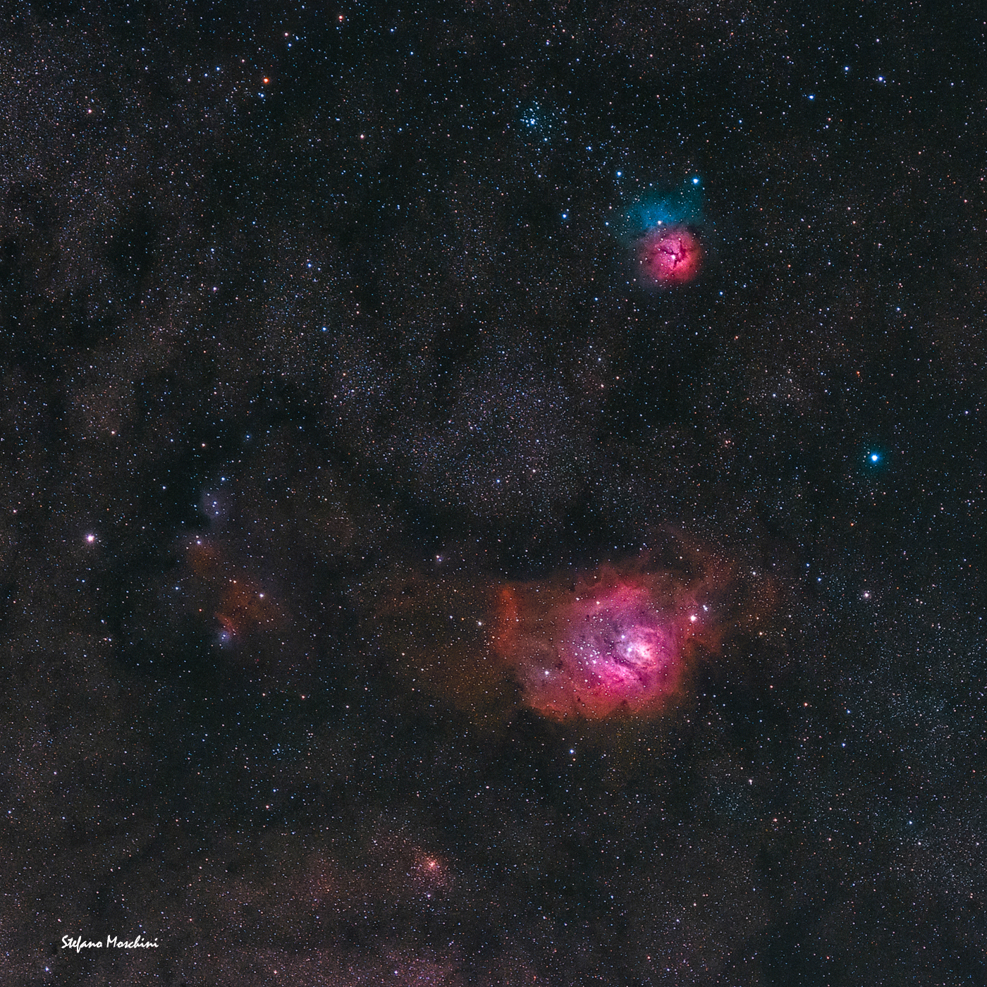 Lagoon and Trifida Nebula