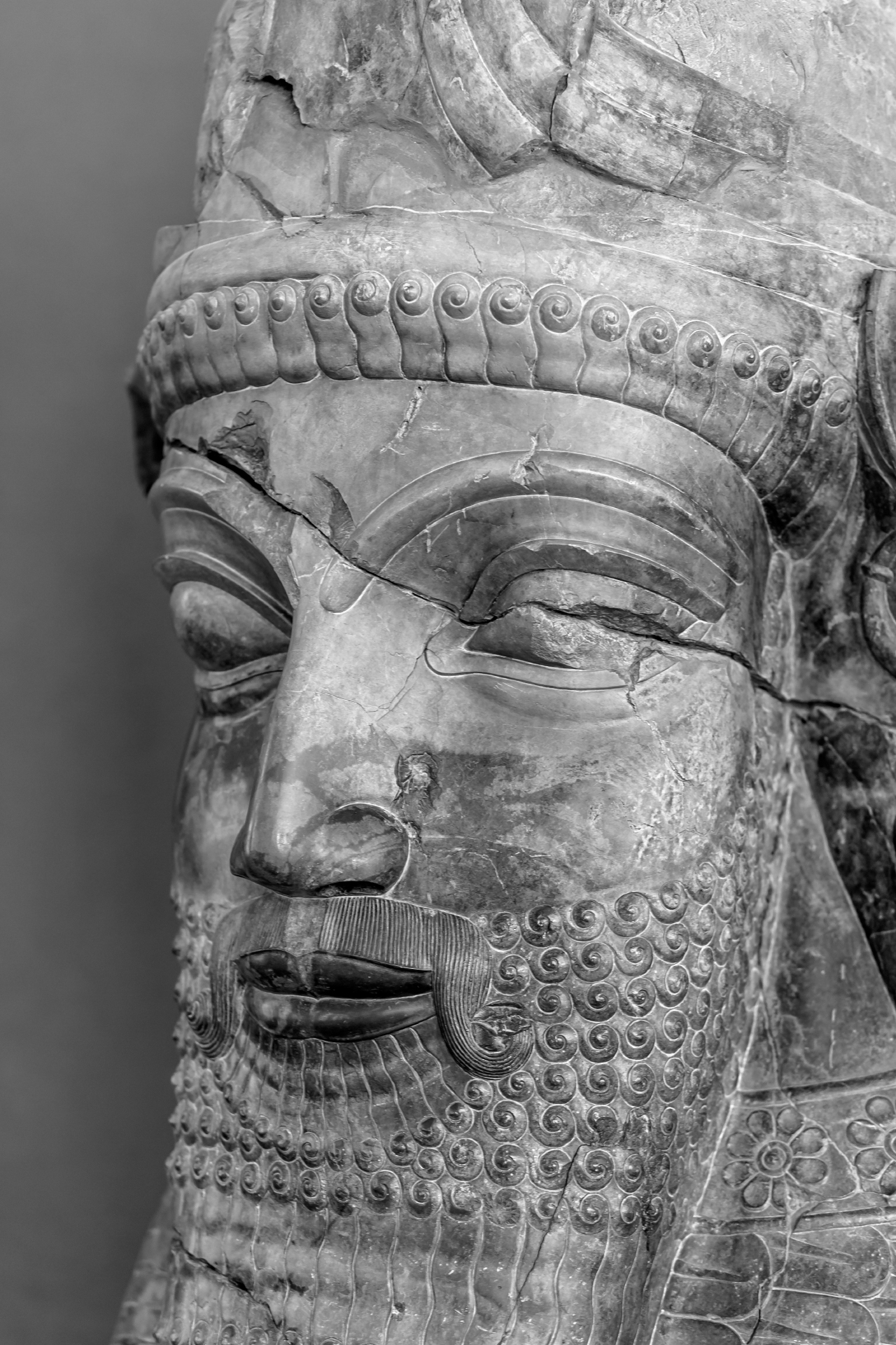 Frammento di una colonna di pietra a Perspolis, Fars