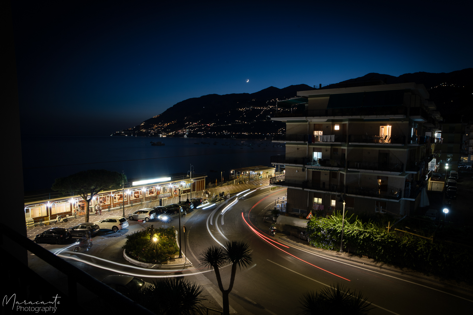 Maiori by night at the moonlight