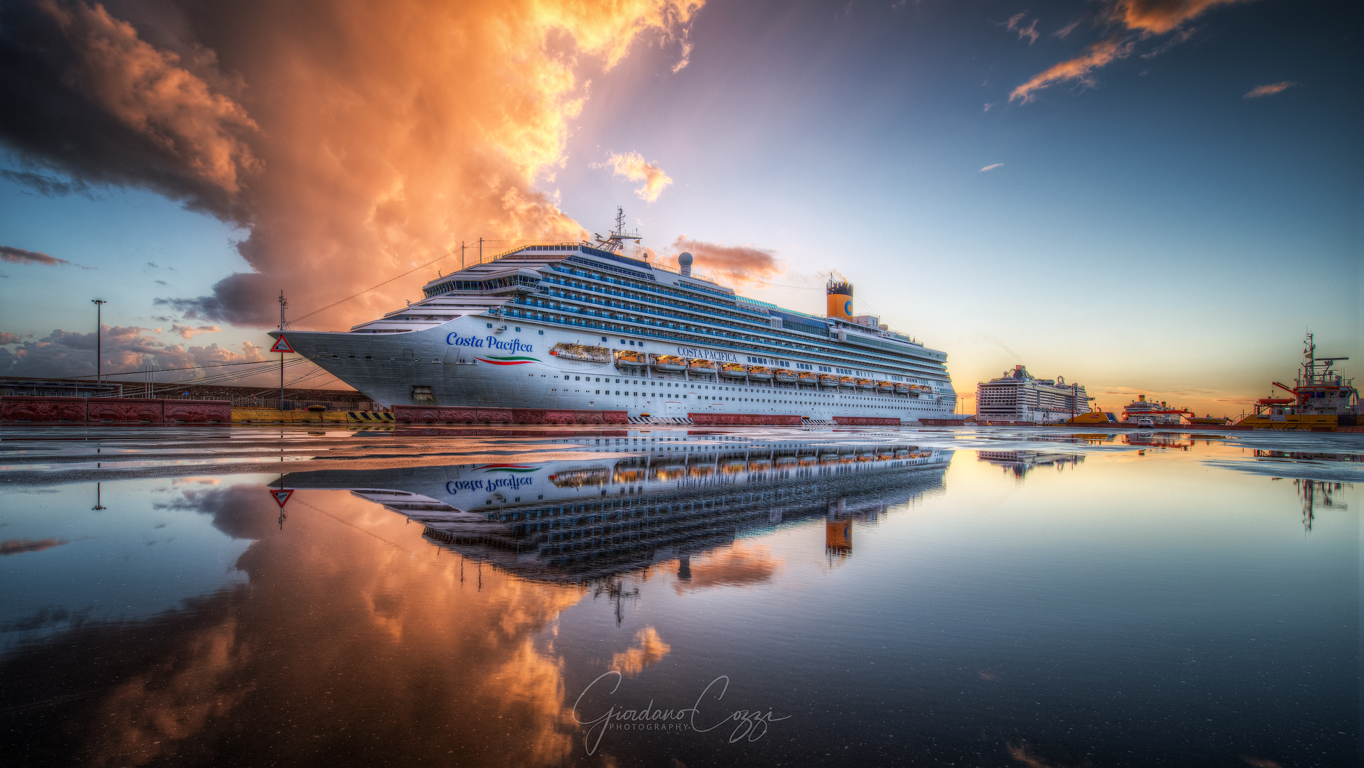 Peaceful coast "on fire"