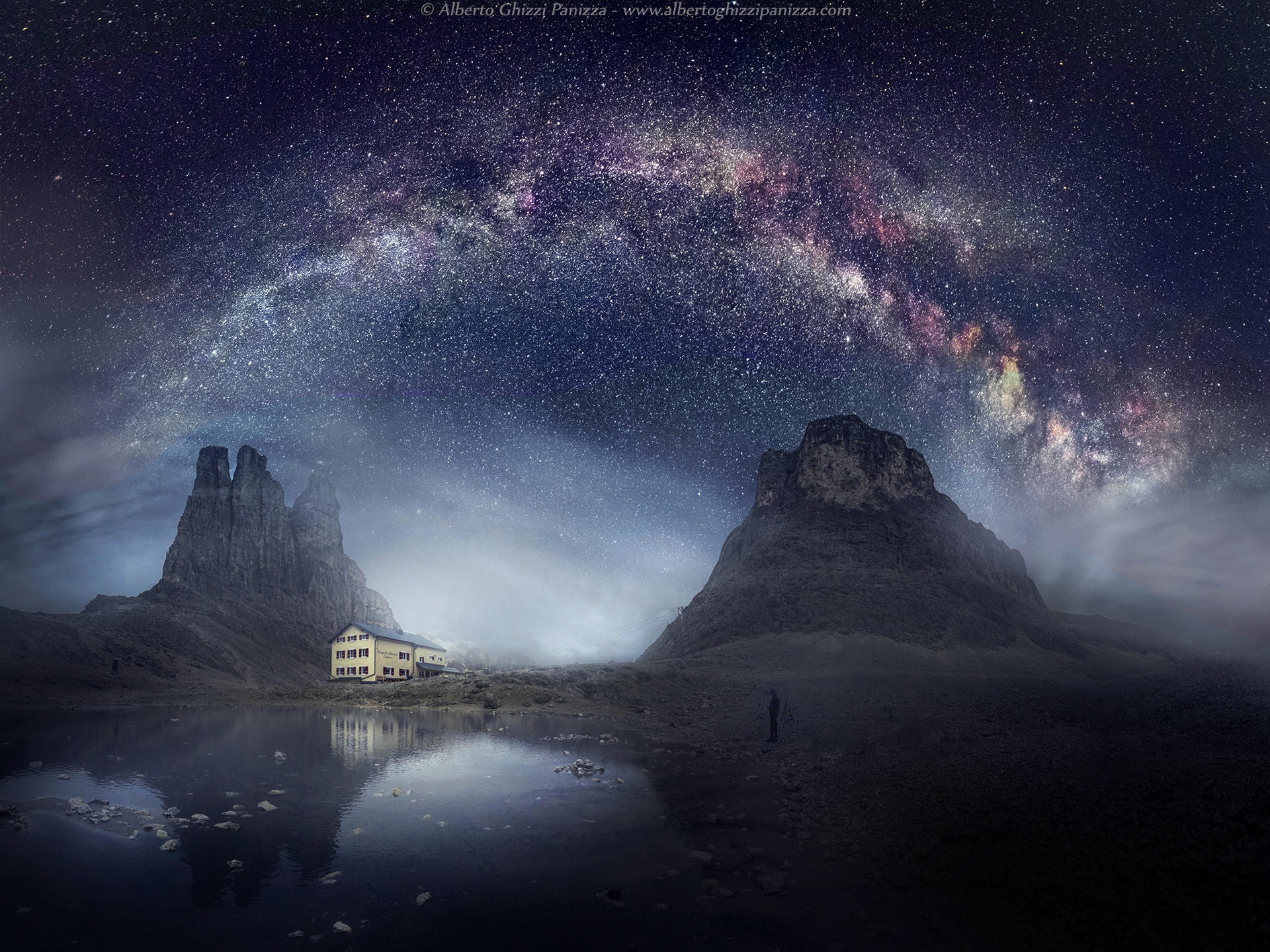 The Milky Way peeps through the clouds