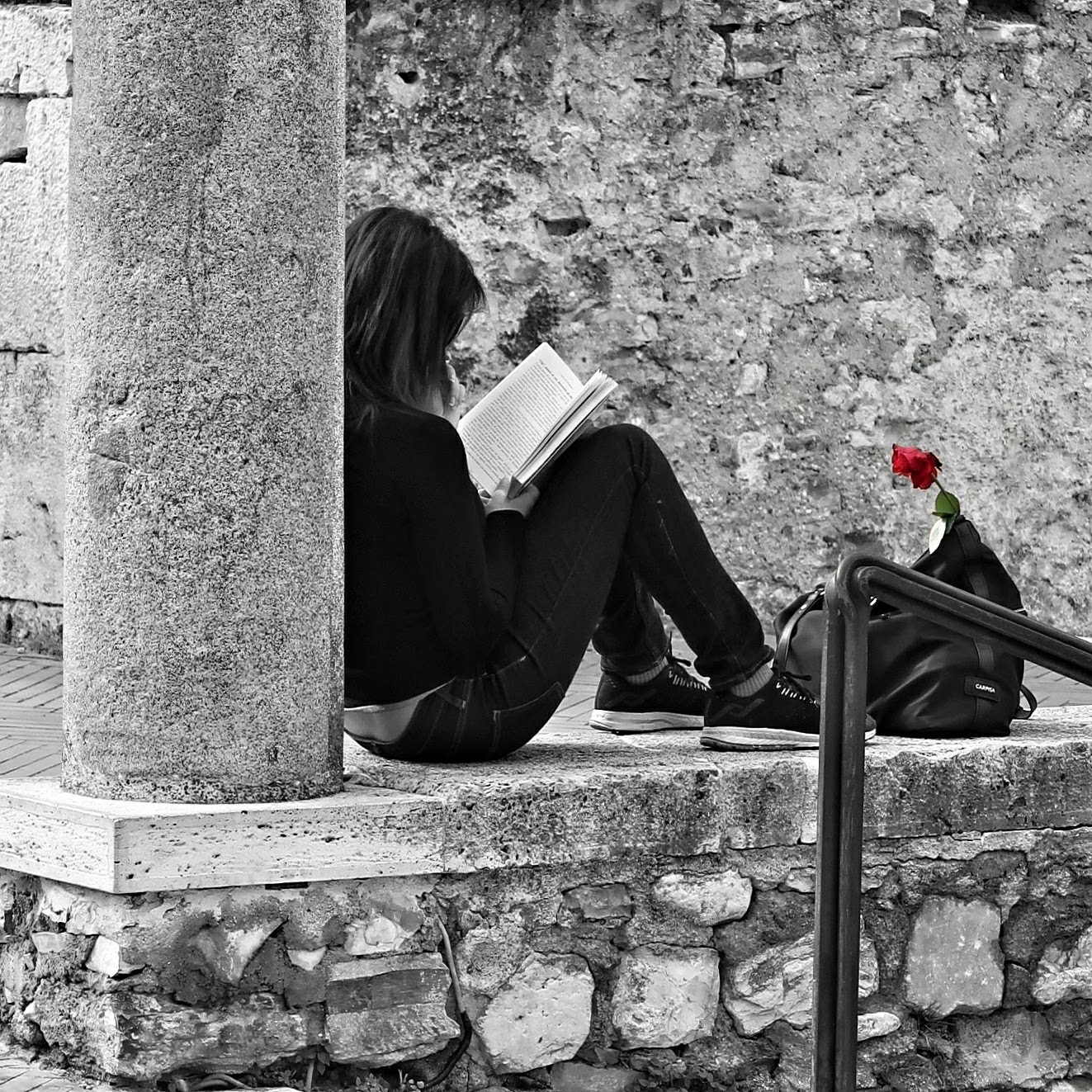girl and rose