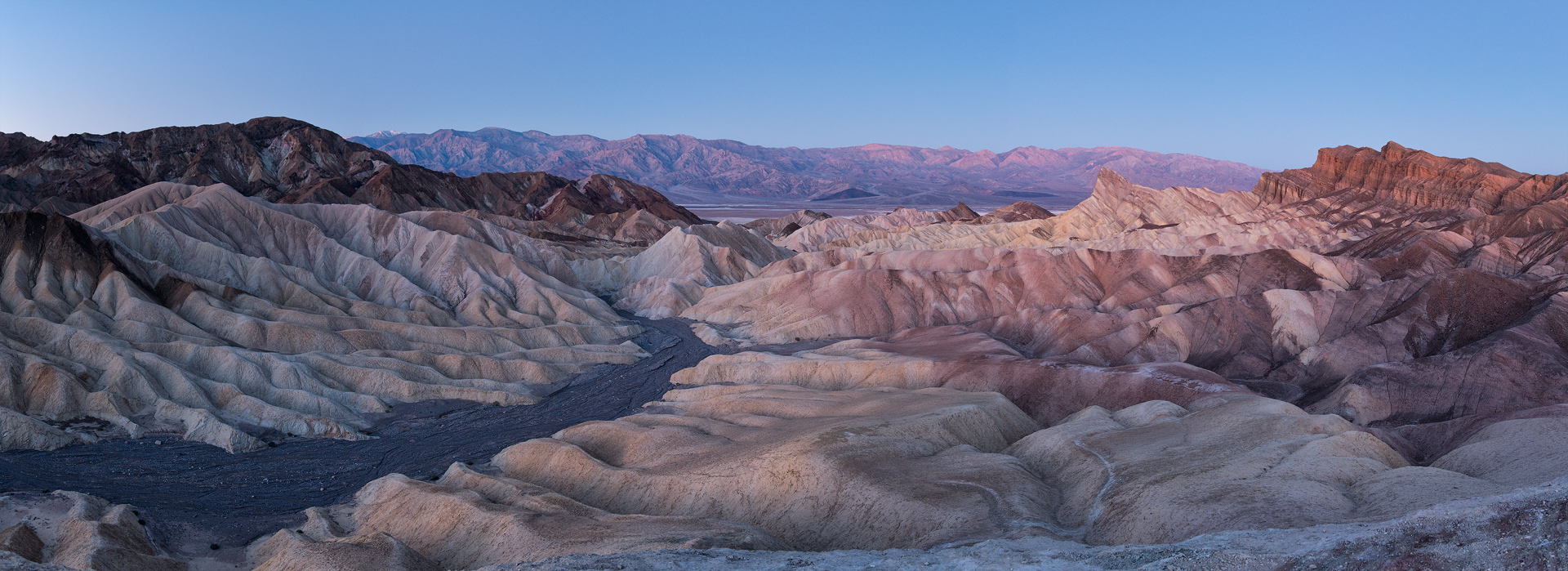 Zabriskie Point before sunrise, 6 vertical pano