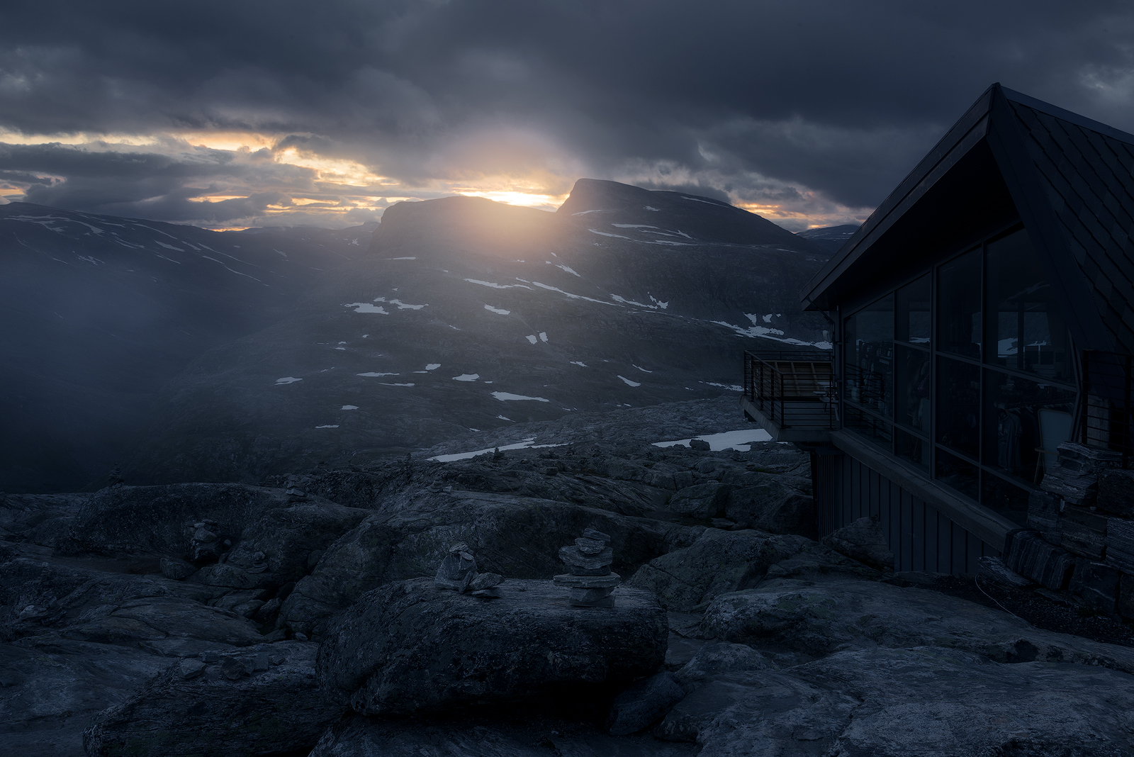 Tramonto sul passo  Dalsnibba, 1500 msm, Norvegia