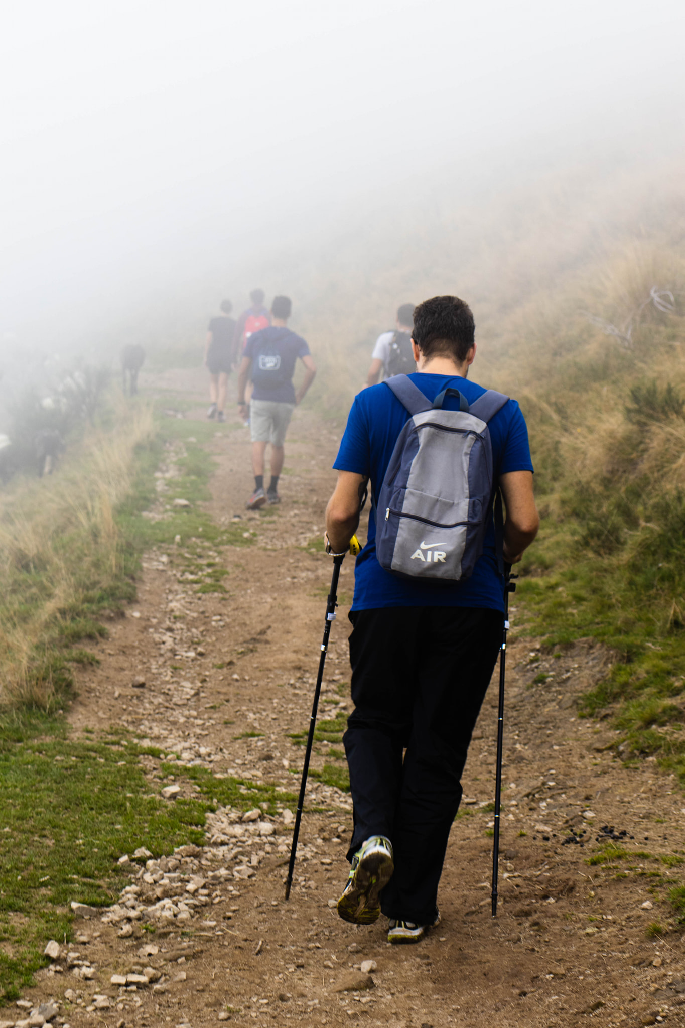 Hikers in the fog