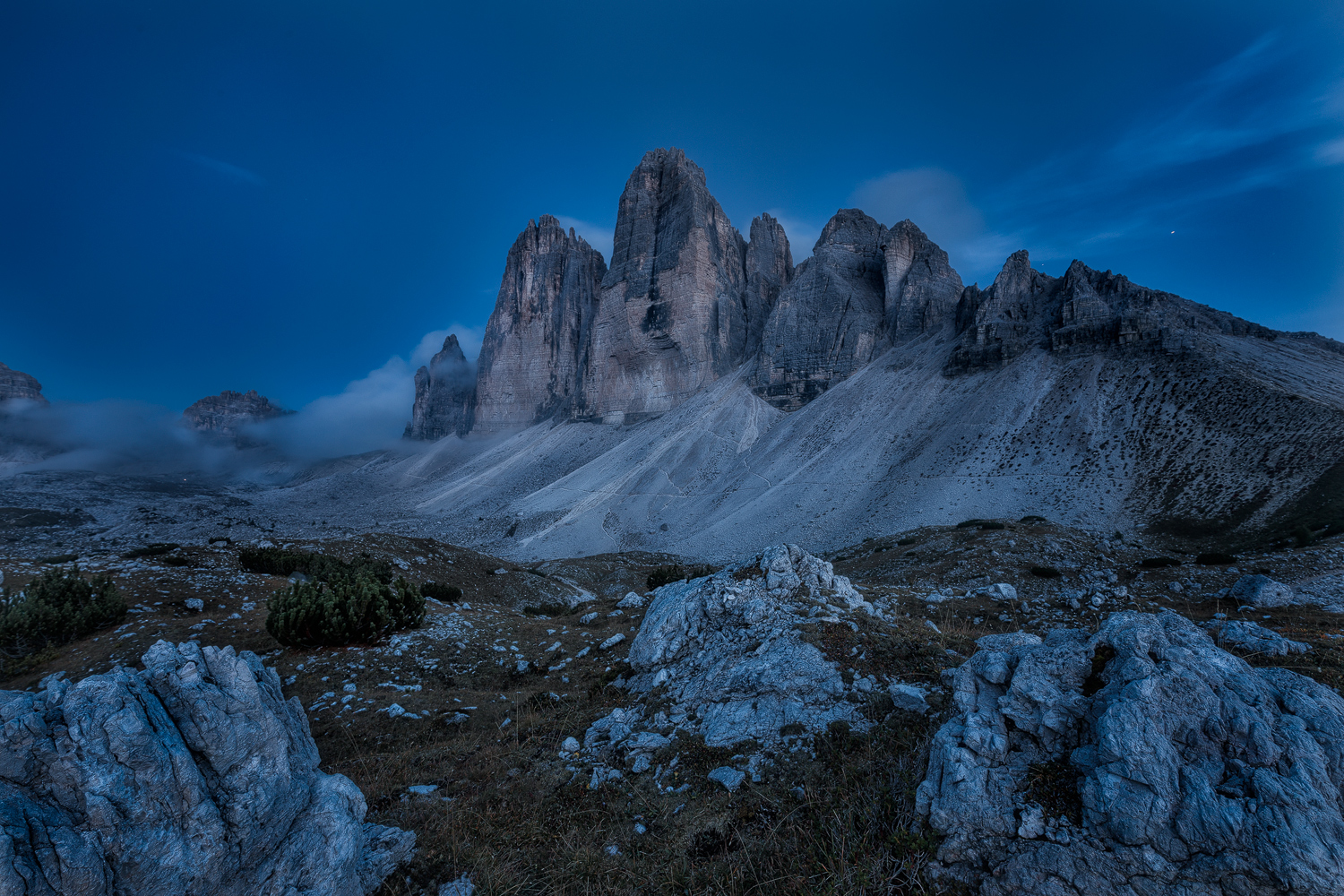 Blue time at the Three Peaks...