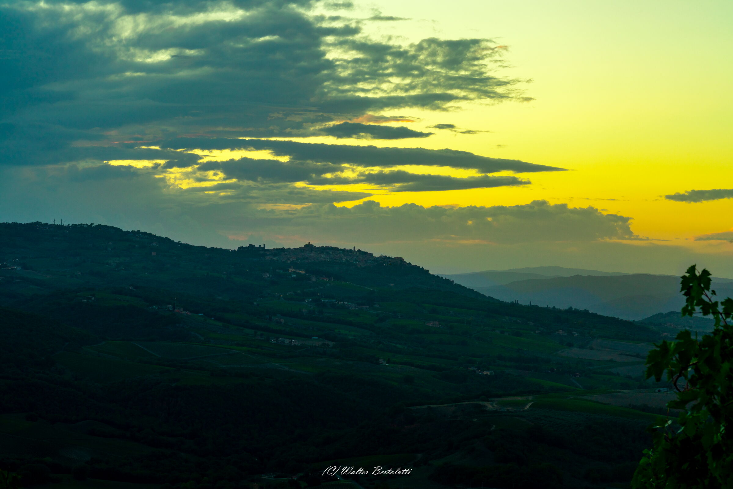 tramonto sulla Val d'Orcia