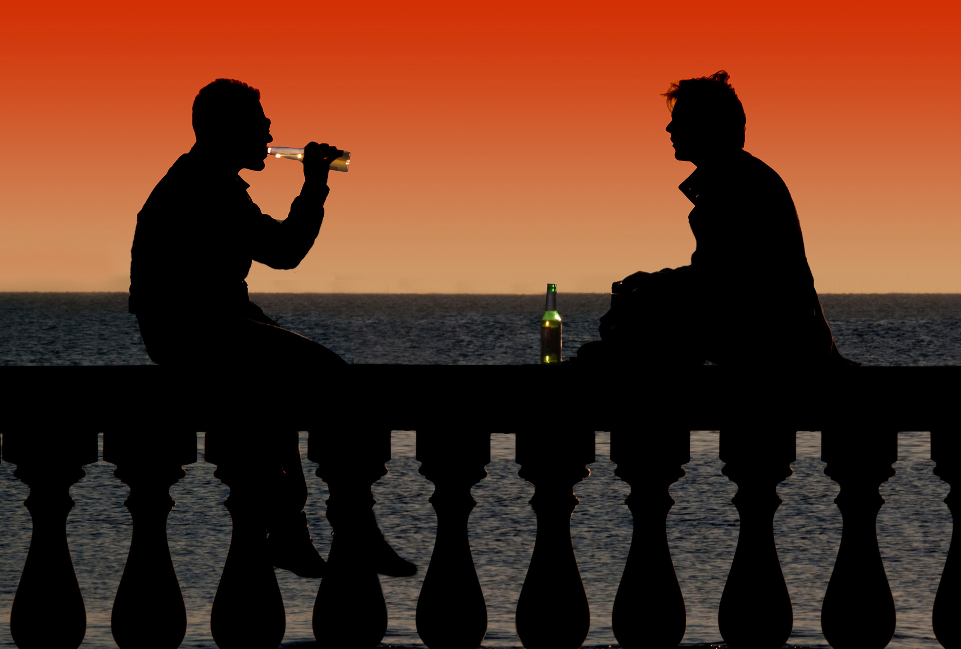 Una birra al tramonto