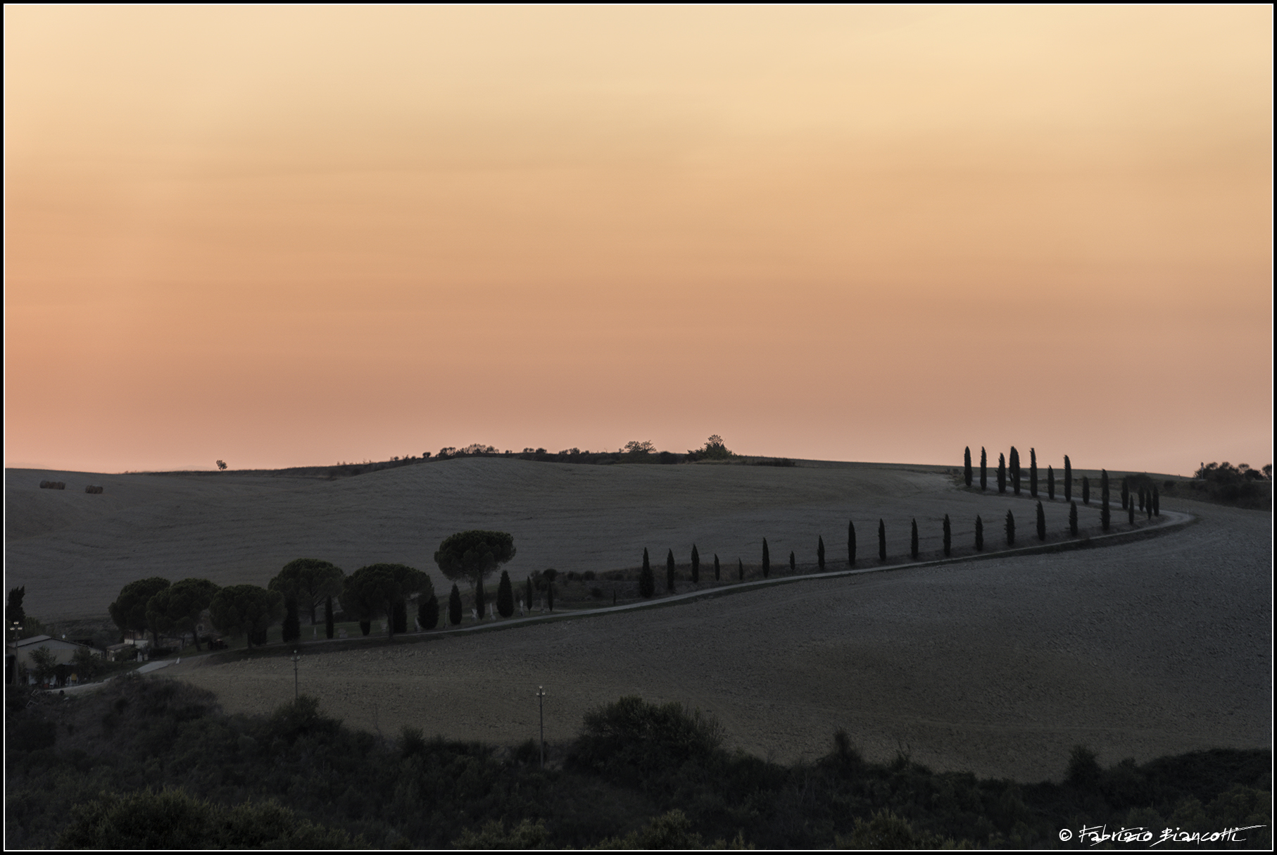 Tramonto di fine estate in Val d'Orcia