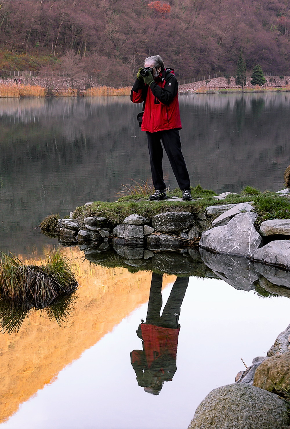 The reflected photographer