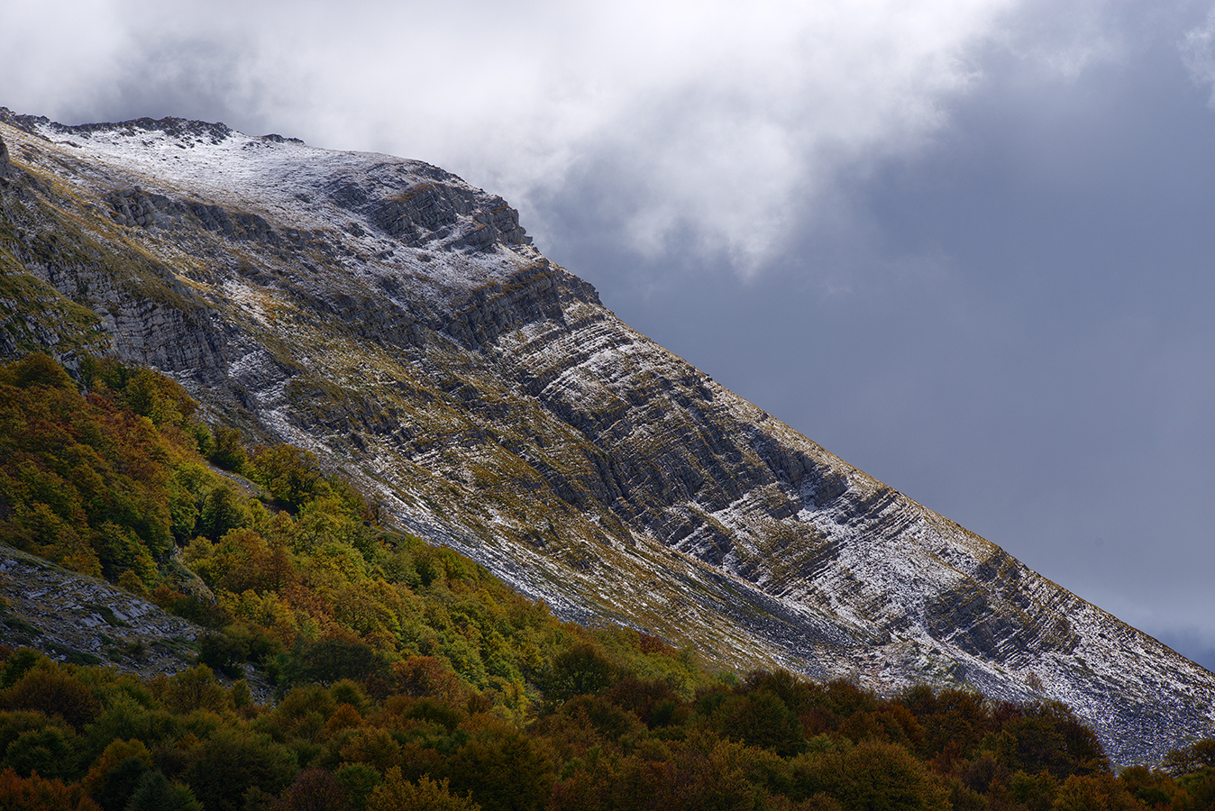 First snowflakes on Mount Puzzillo