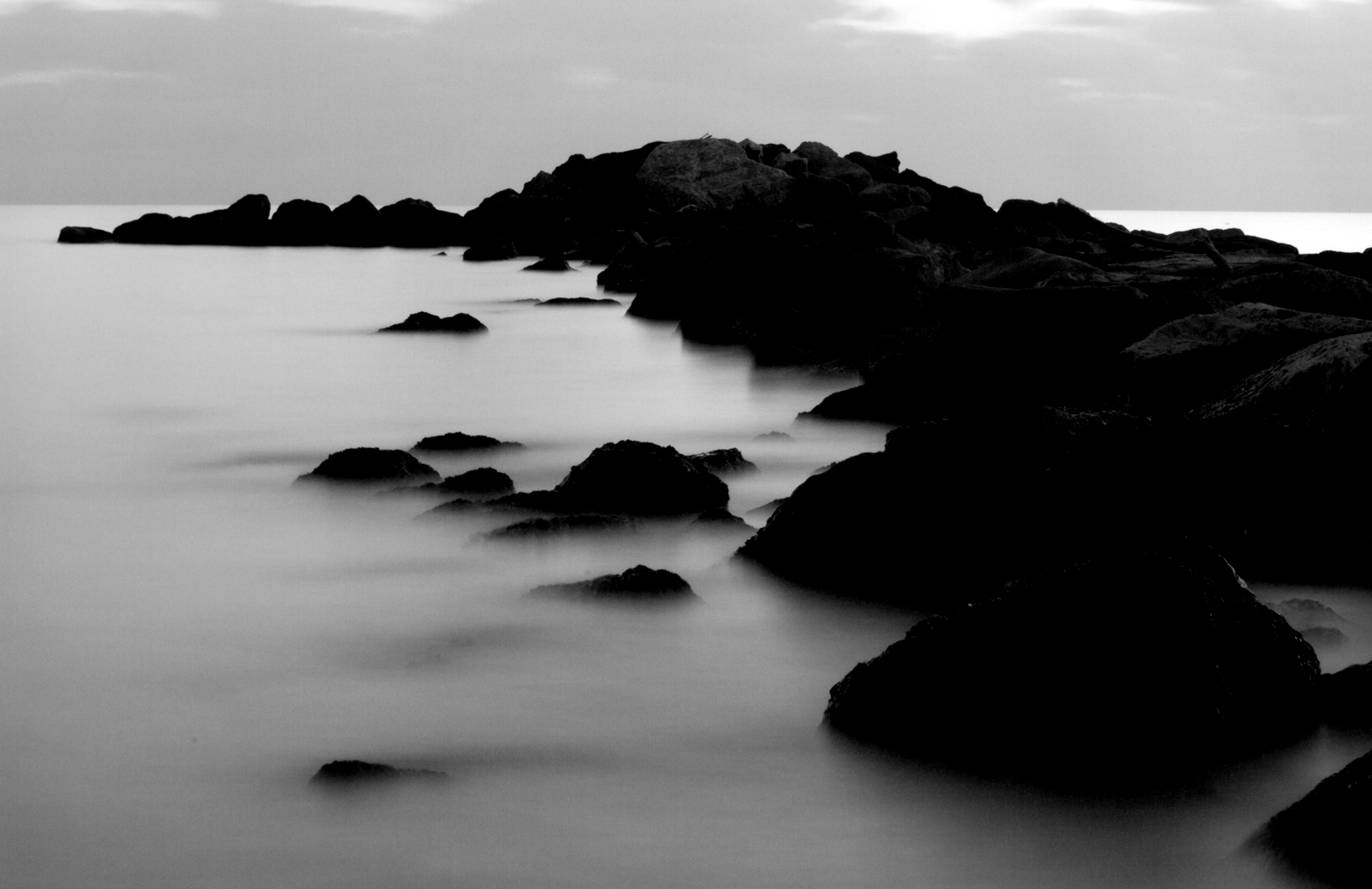 Lunga esposione scogliera a Marina di Massa