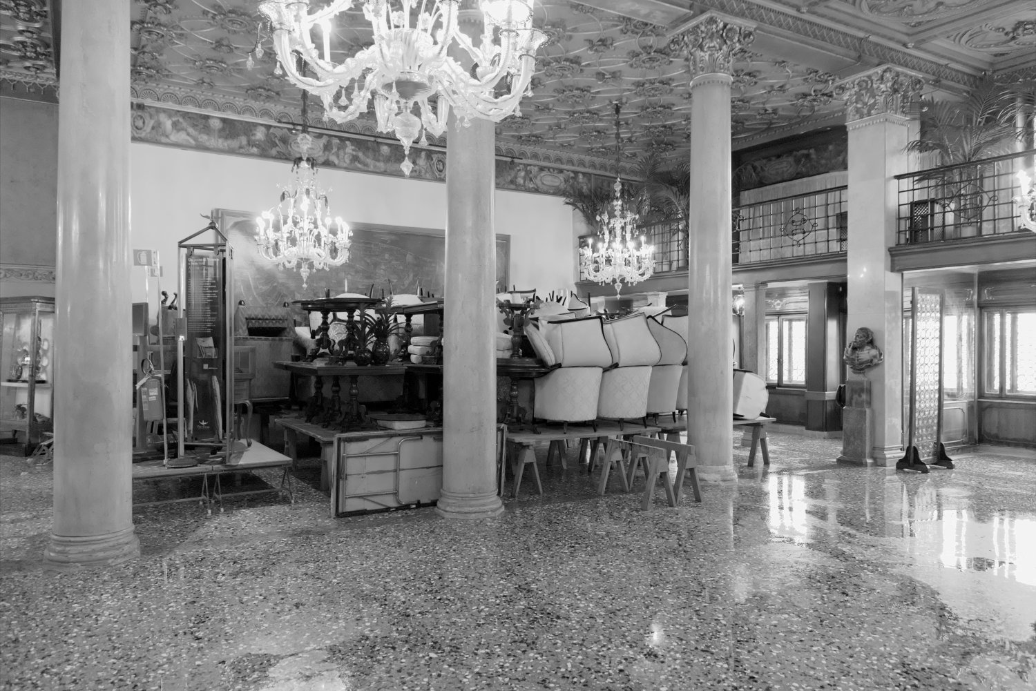 Venice, high water 2019, flooded hotel