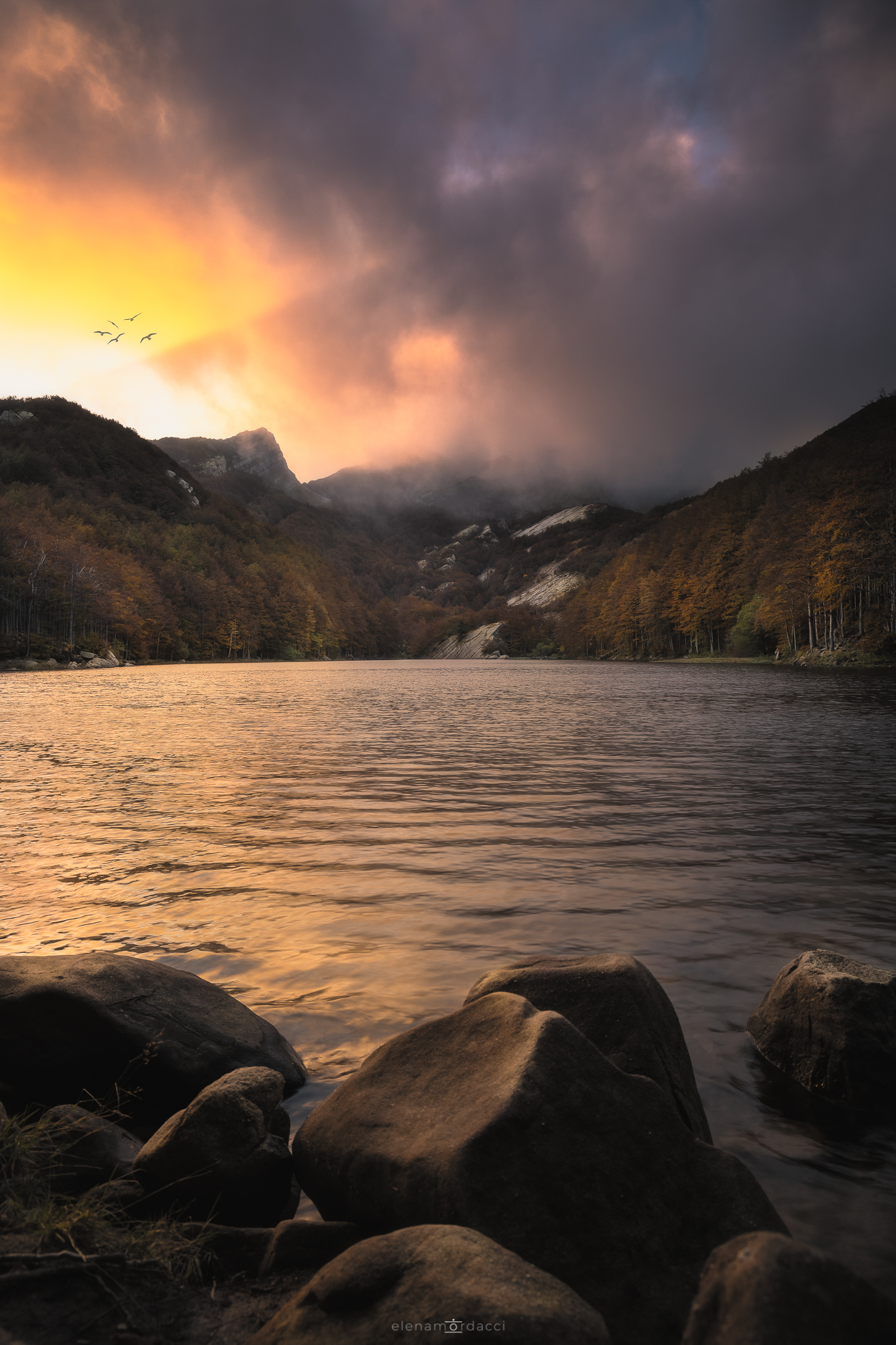 Unexpected sunrise in search of autumn colors