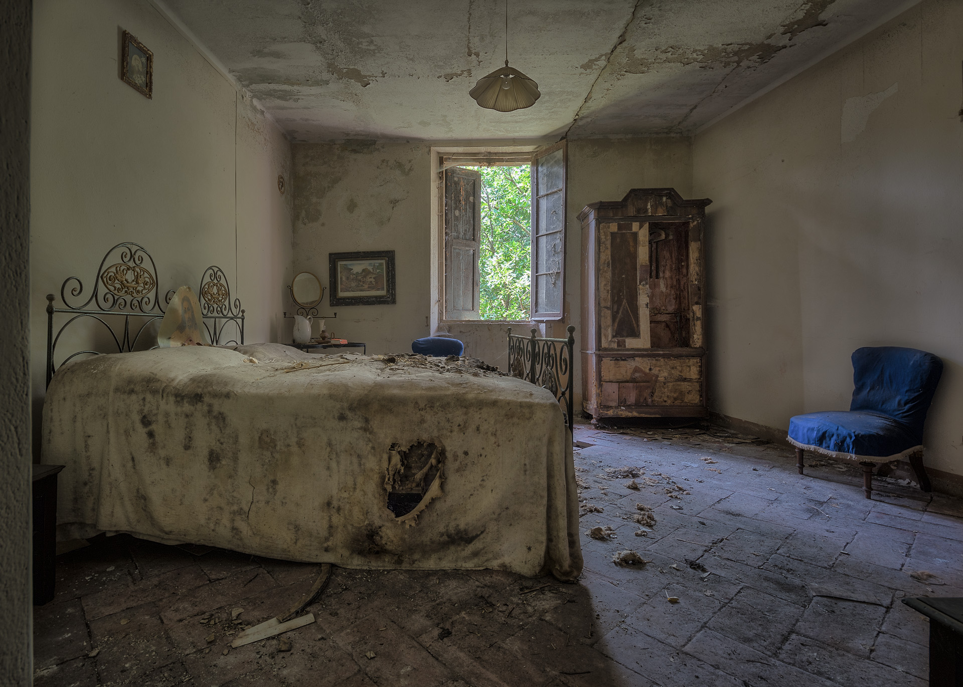 Sitting in a Blue Armchair