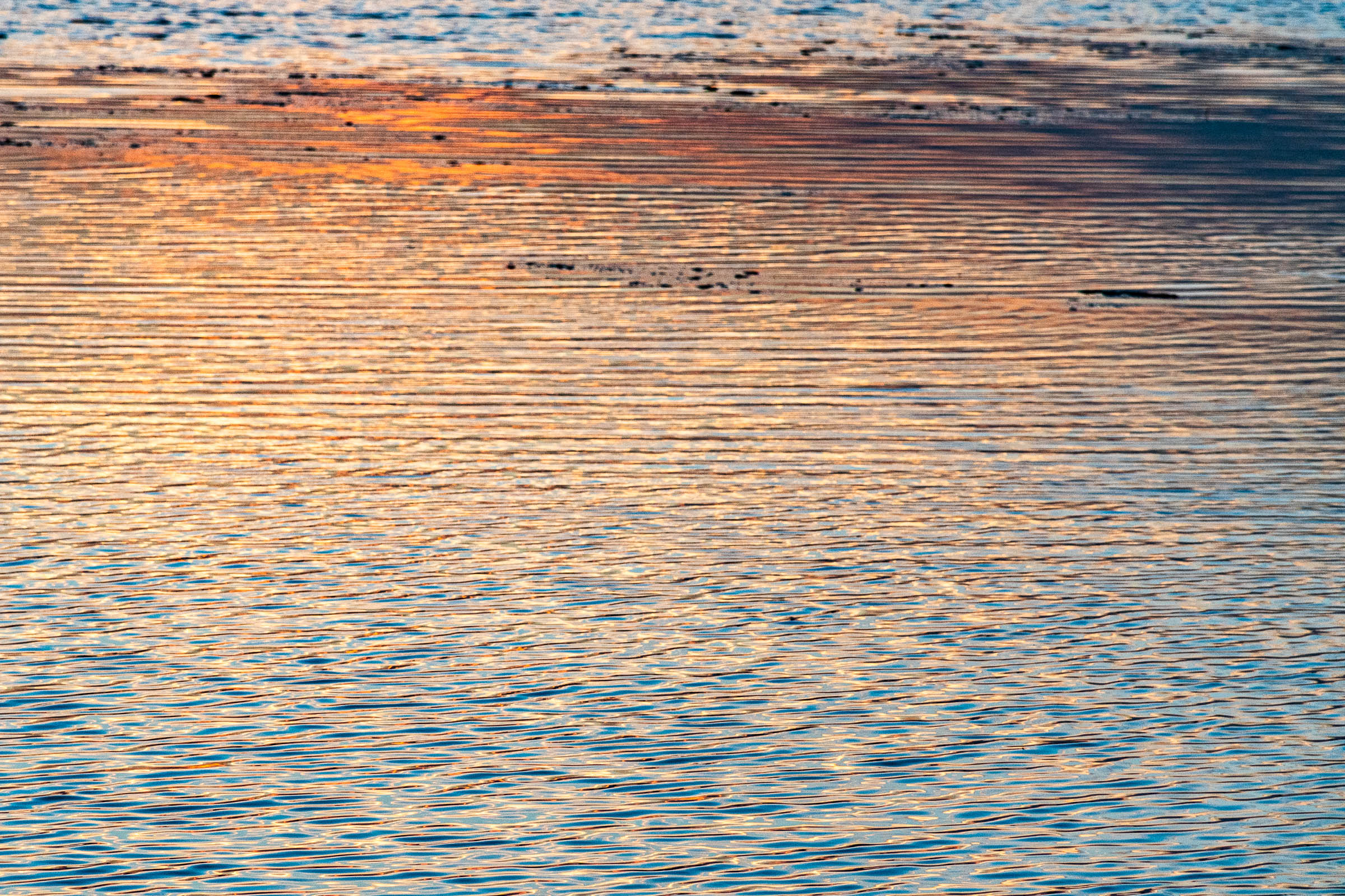 Sunset colors reflections on the lagoon