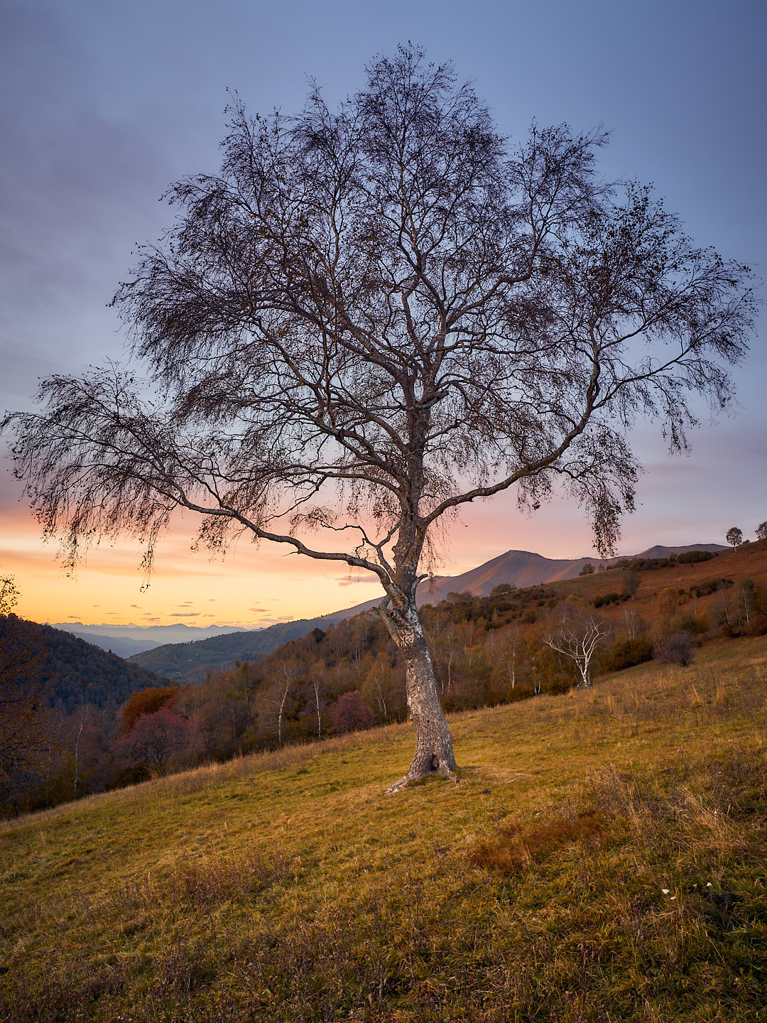 Full of sormano, autumn sunset