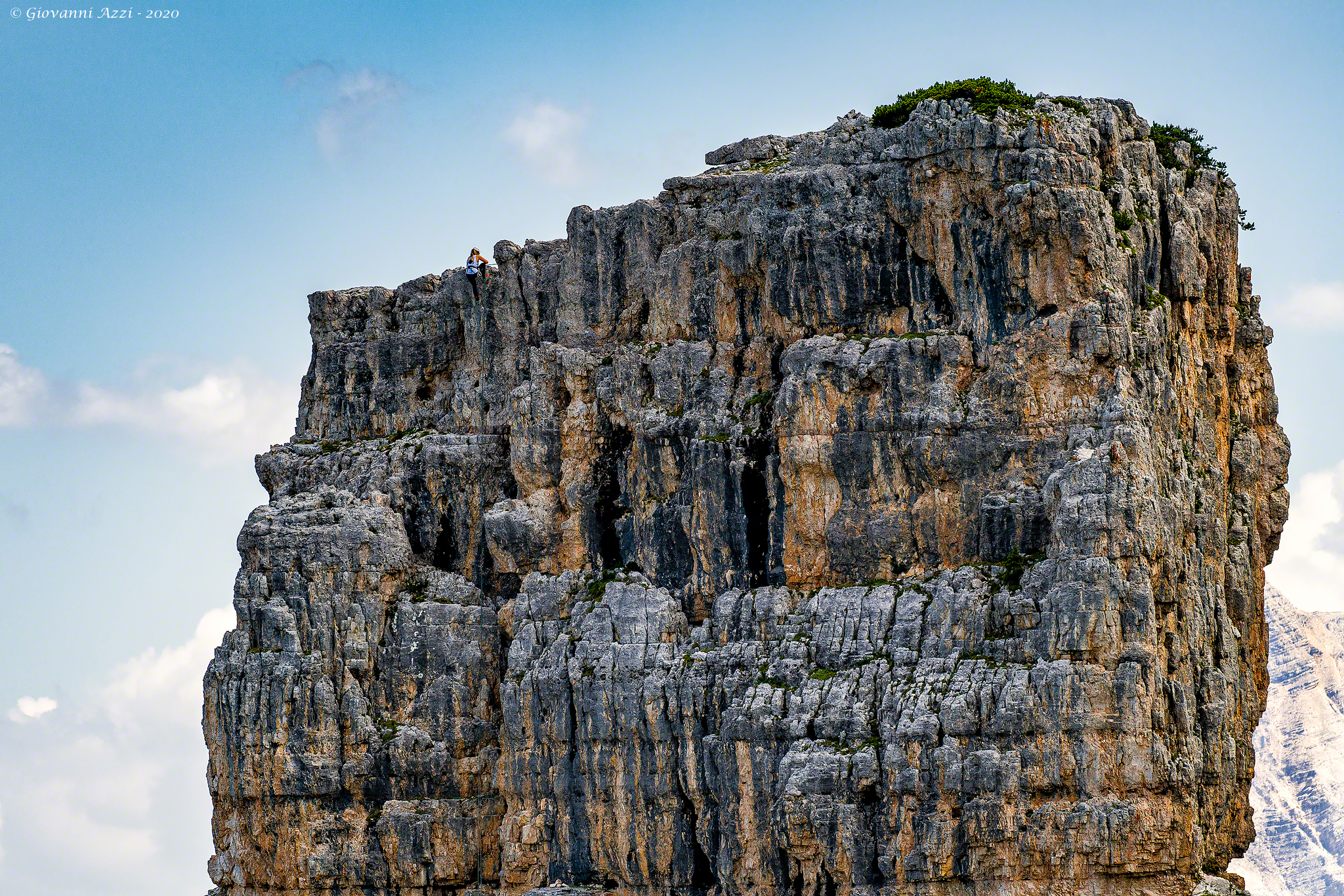 Descending from the summit