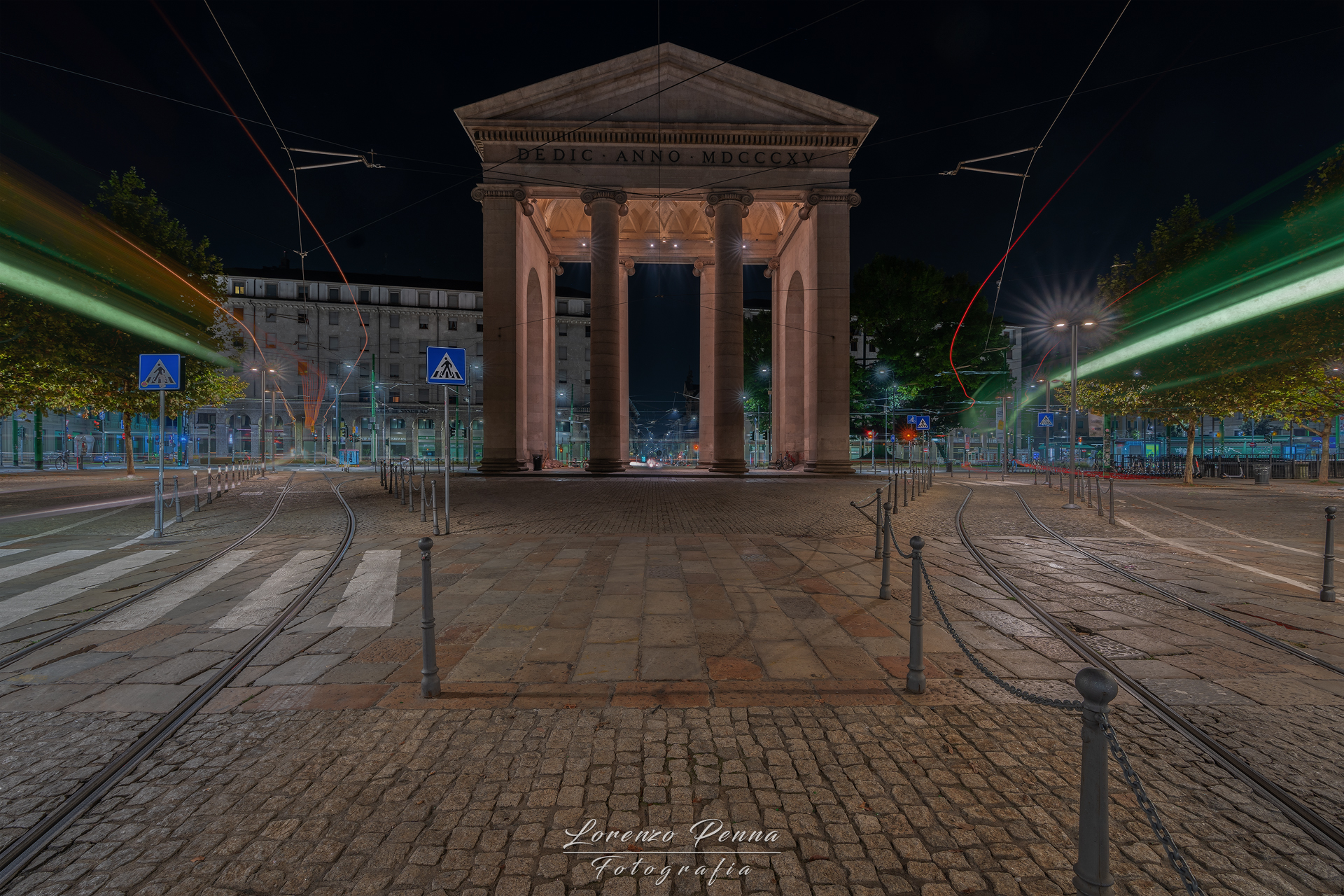 Arco di Porta Ticinese with tram skis