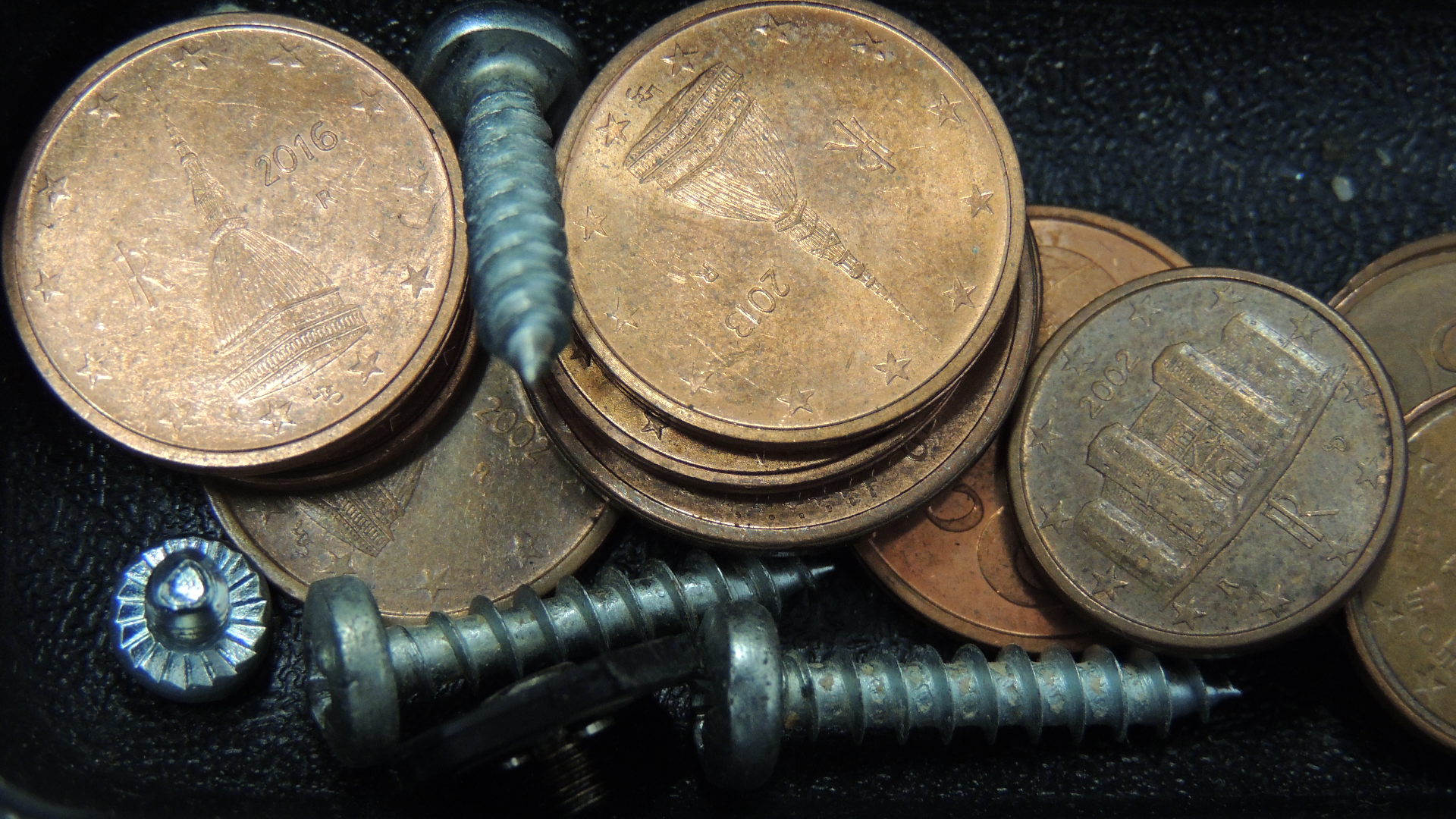 screws and coins