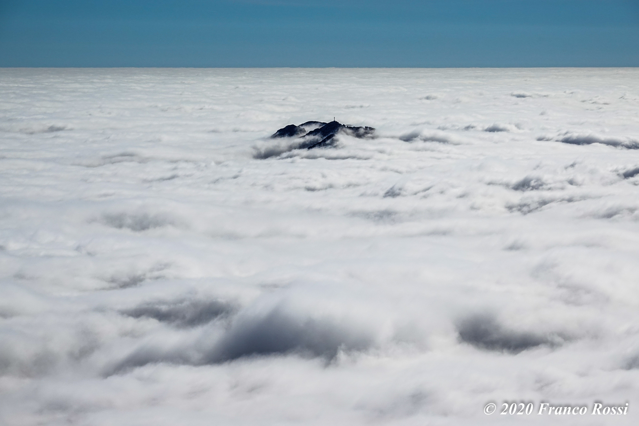 Sea of fog around resegone, Lecchesi Alps