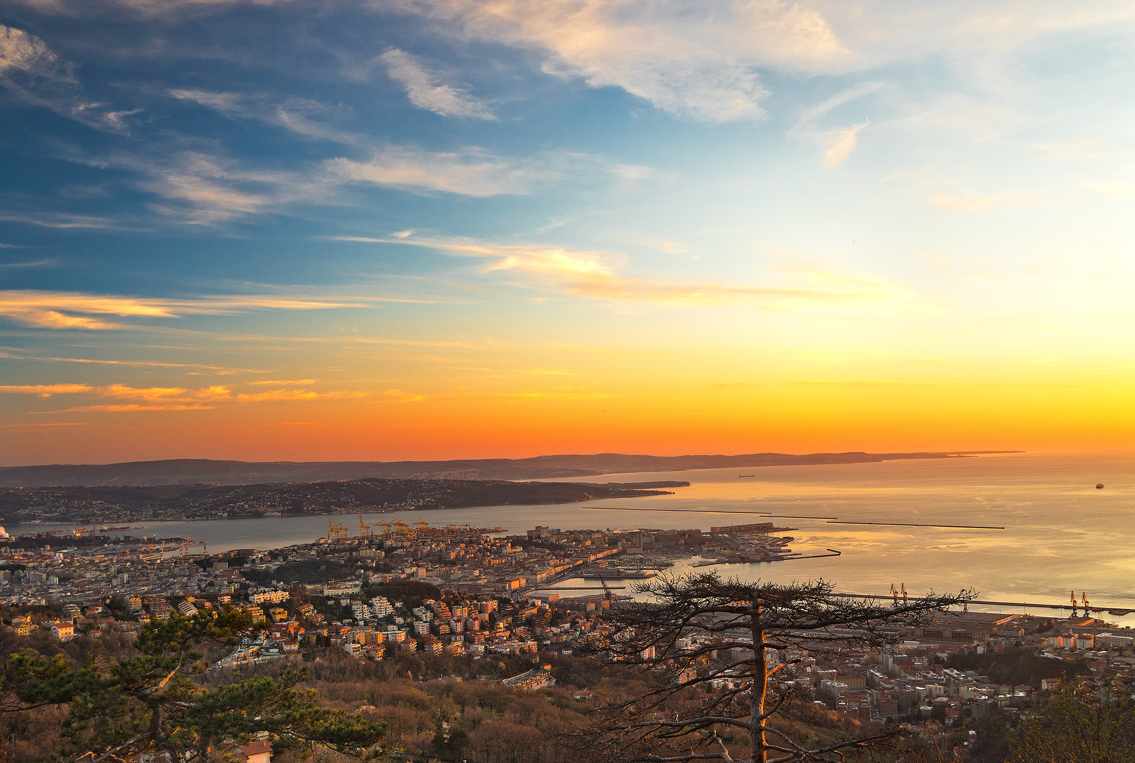 Trieste at sunset.