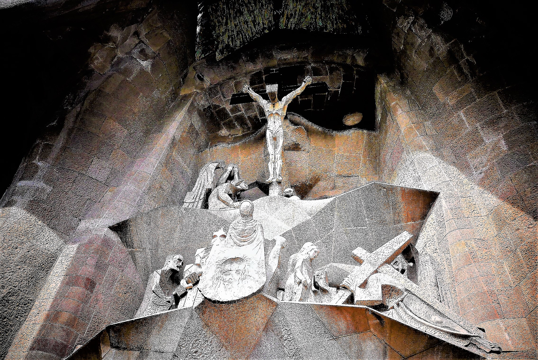 sagrada familia-internal sculpture
