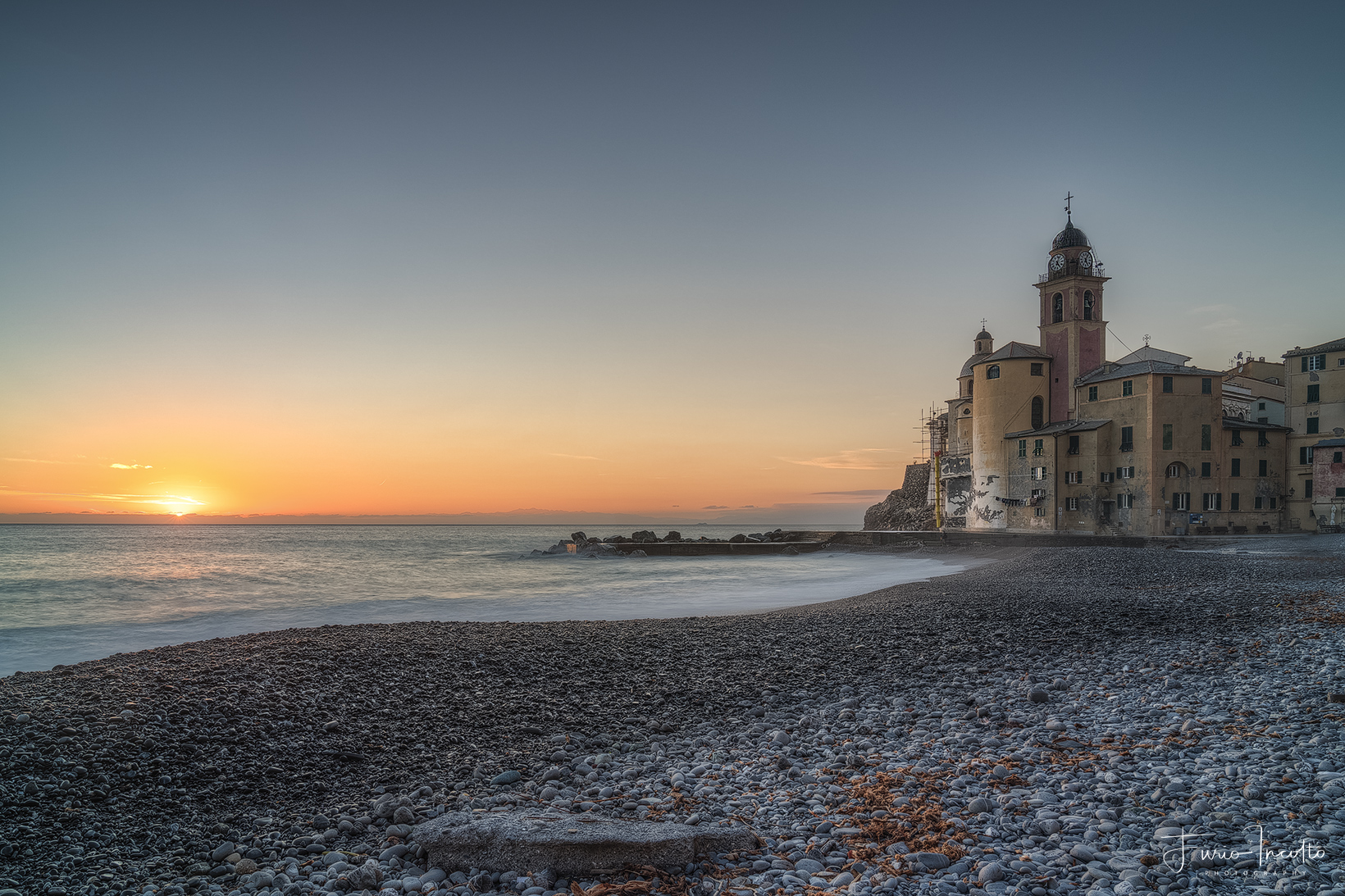 Camogli, tramonto a gennaio