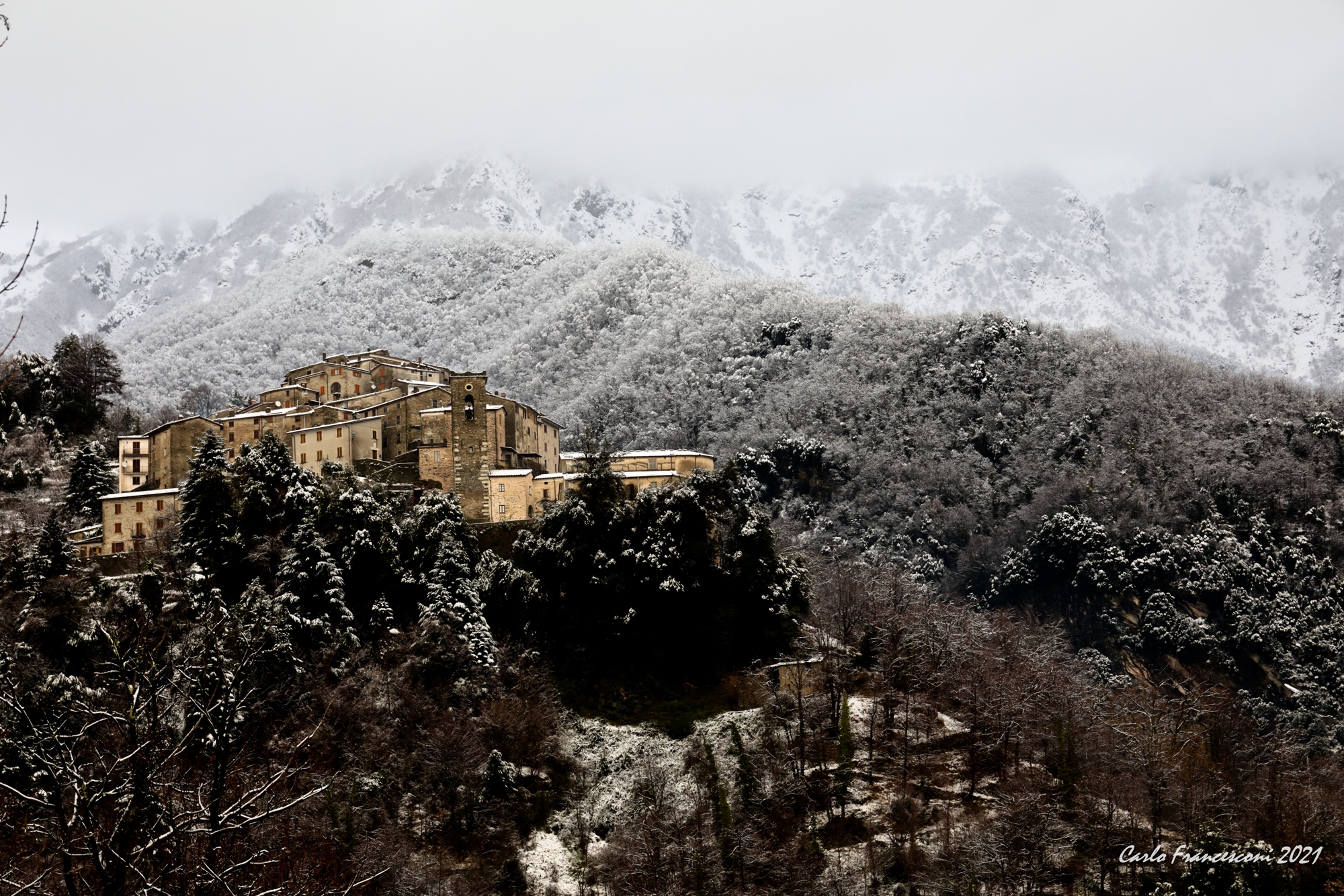 Pruno (Stazzema LU) under snow