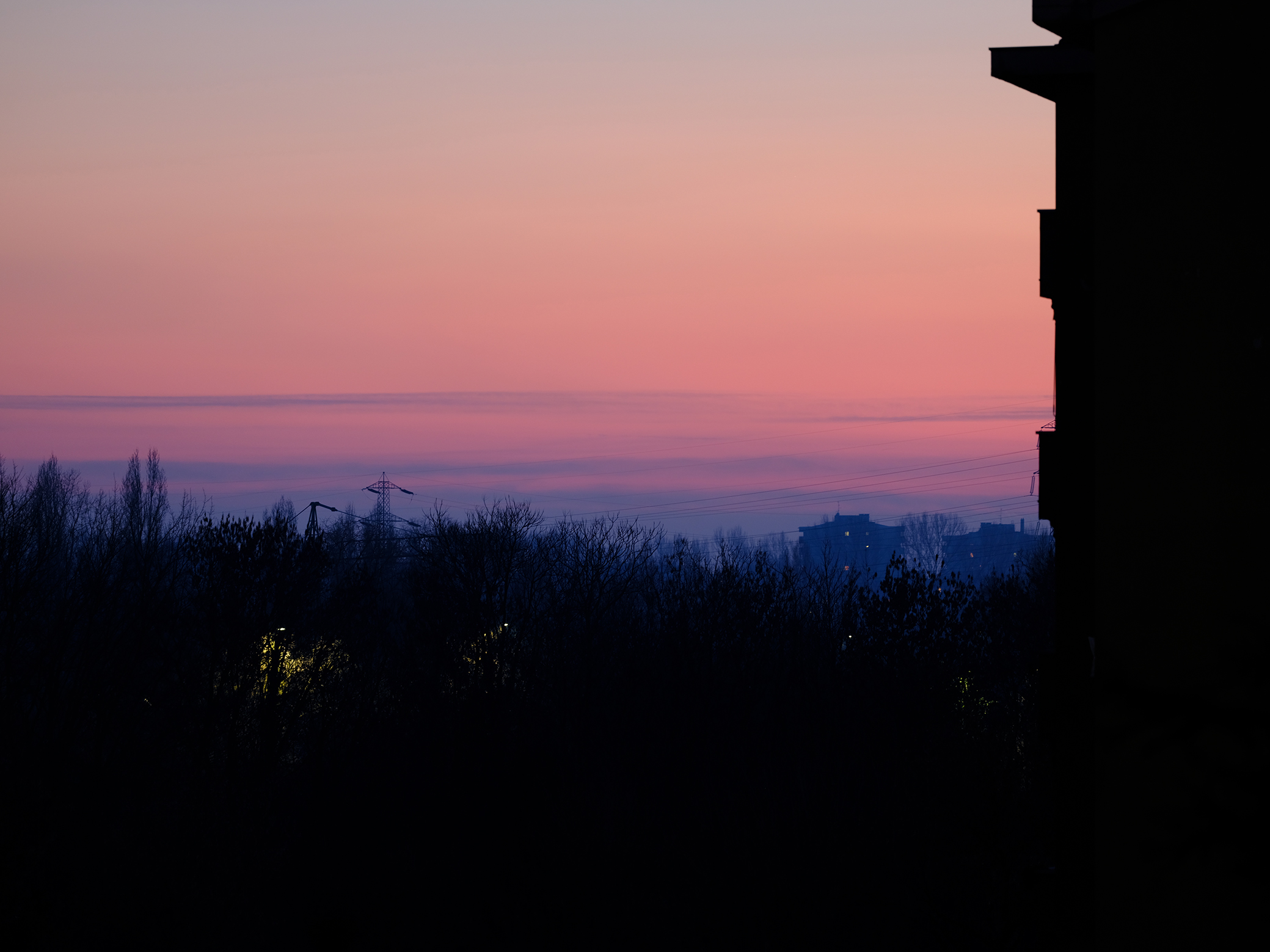 sunset today Milan suburbs, banal but restful
