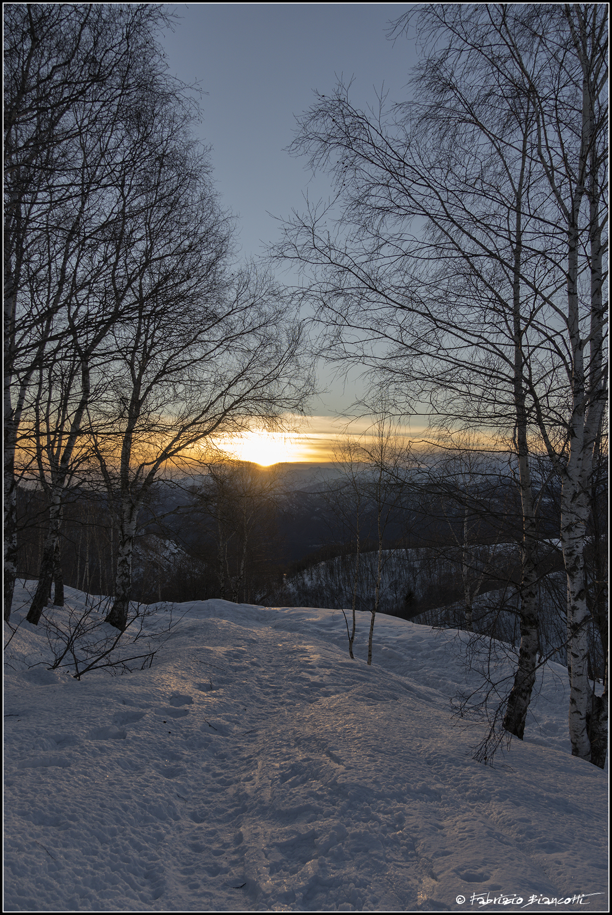 I missed the sunsets on the snowshoes
