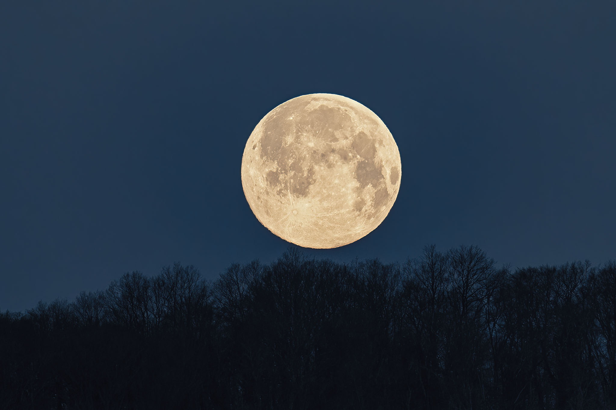 Moon on the slopes of the mountain