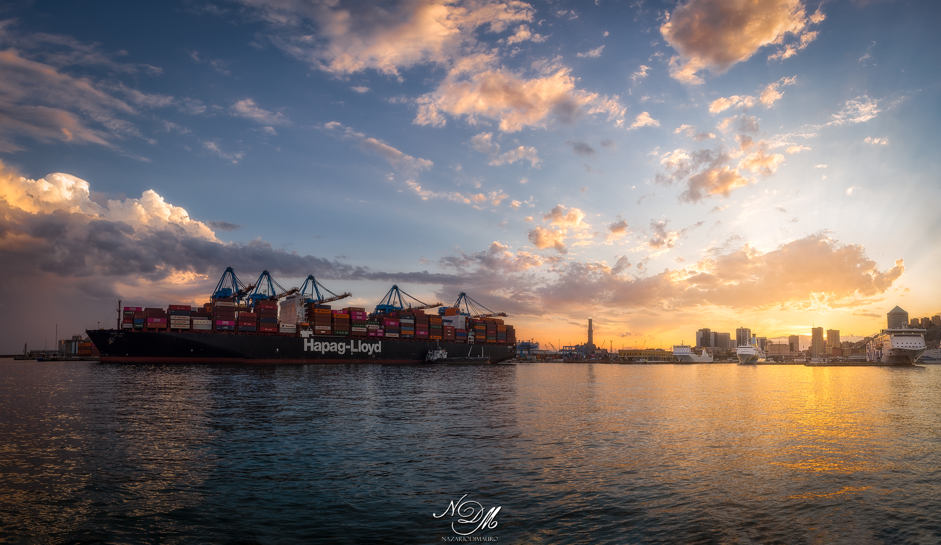 The majesty of the port of Genoa...