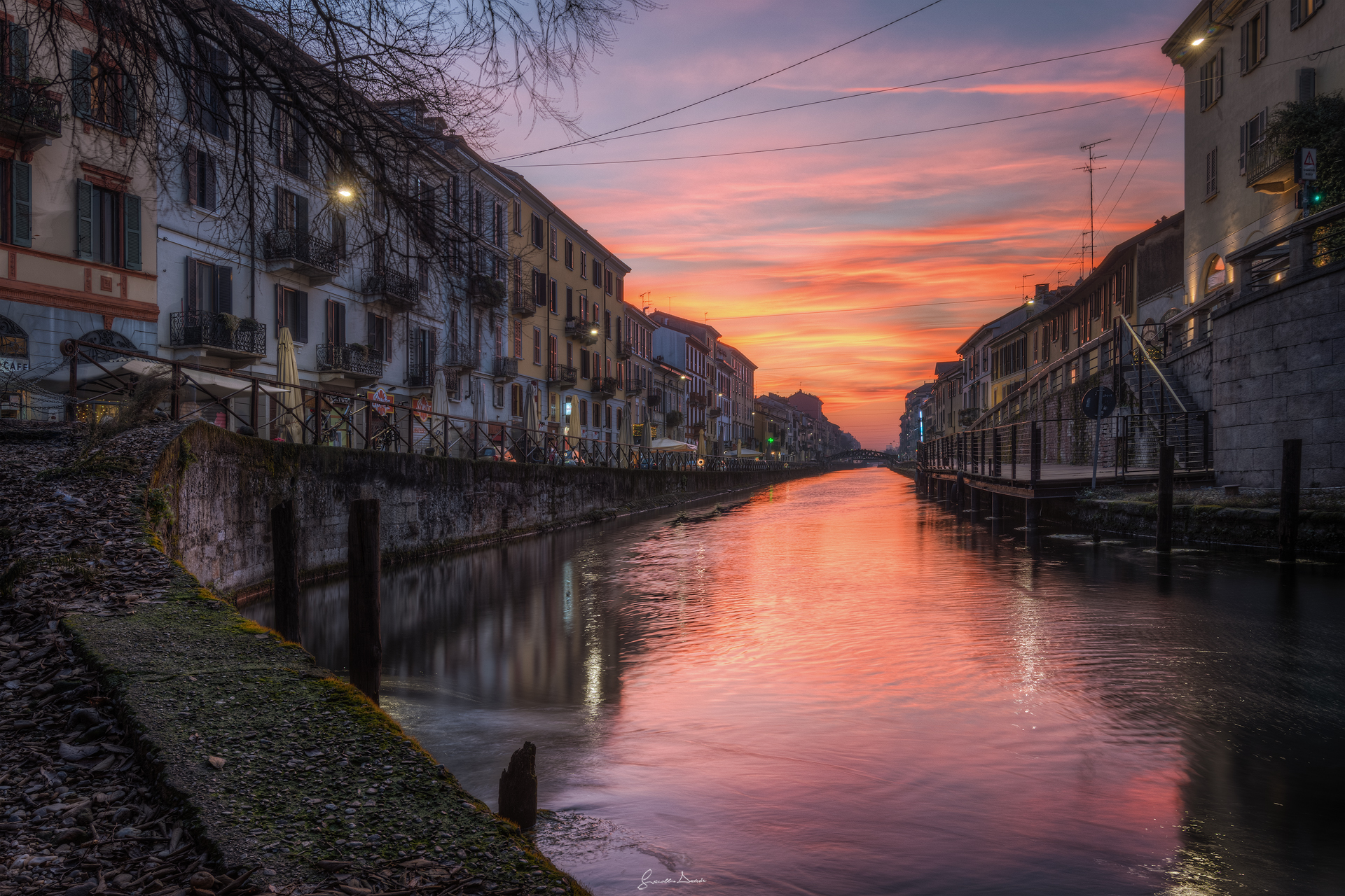 tramonto sul Naviglio