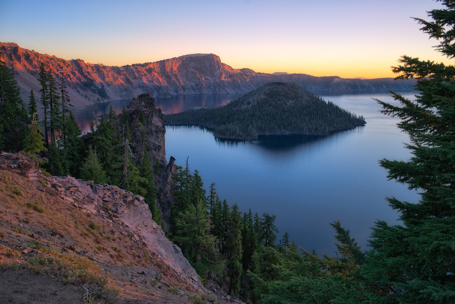 Crater Lake Sunrise, 2 RAW