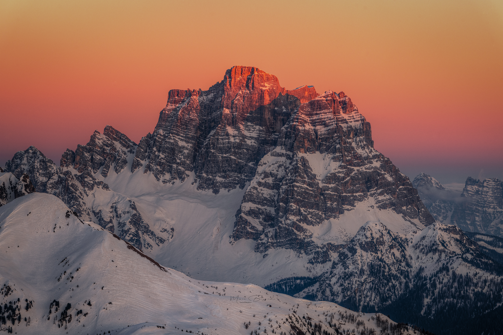 ULtime luci sul monte Pelmo.