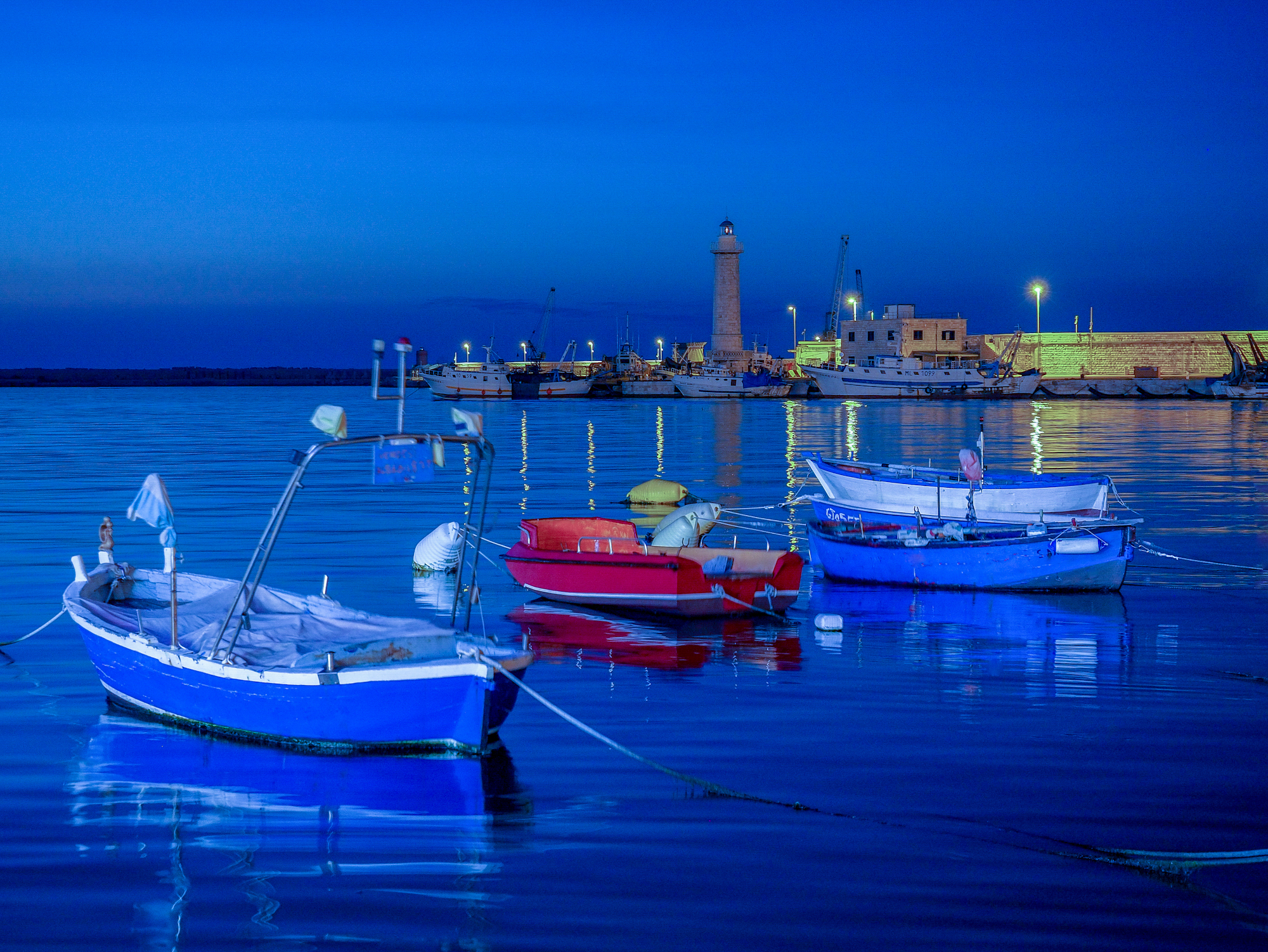 In blue painted blue...