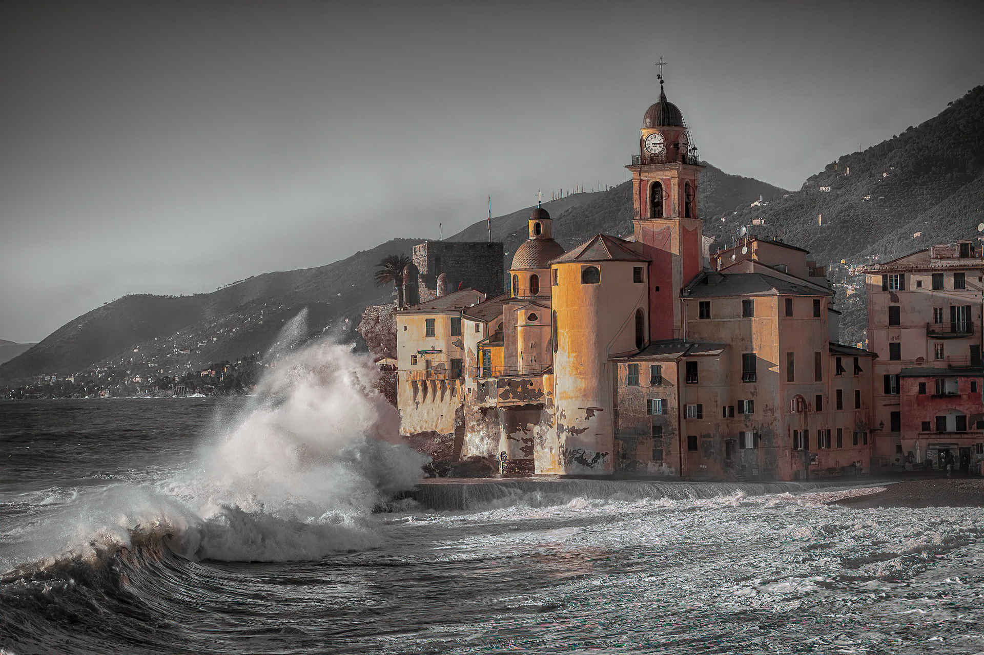 Rough sea in Camogli