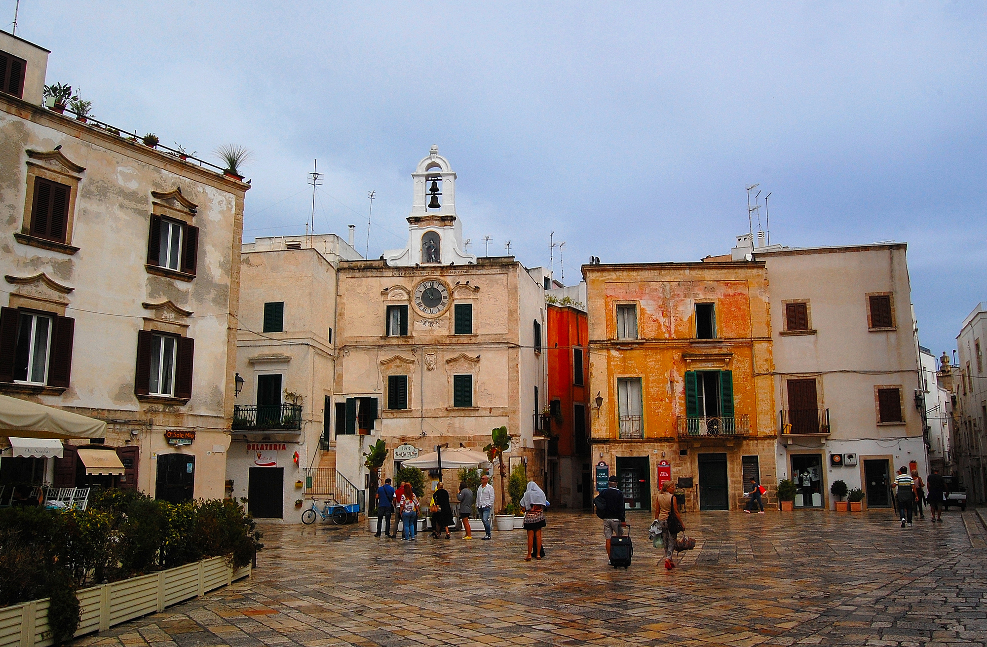 The square of Polignano after the downpore