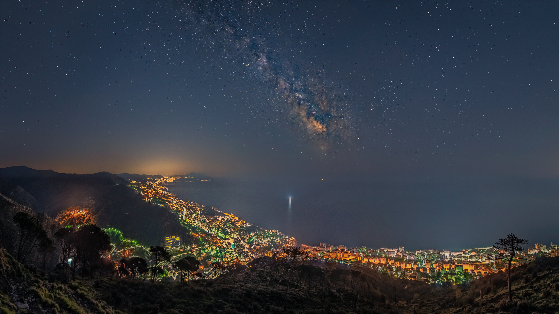 Milky Way over Ligurian Coast