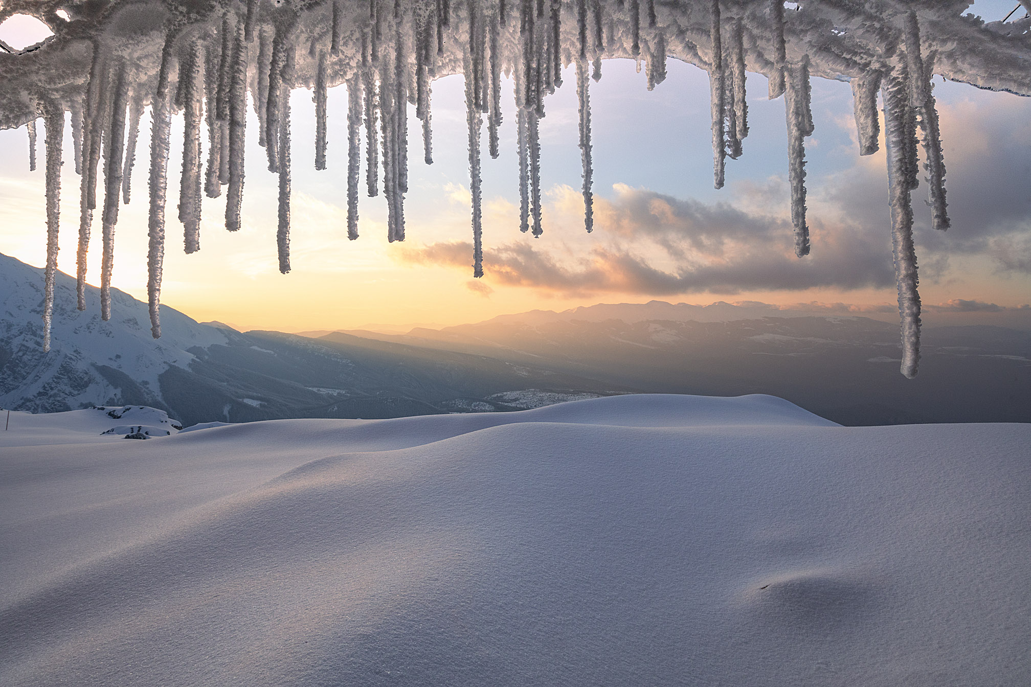 Sunset in the window