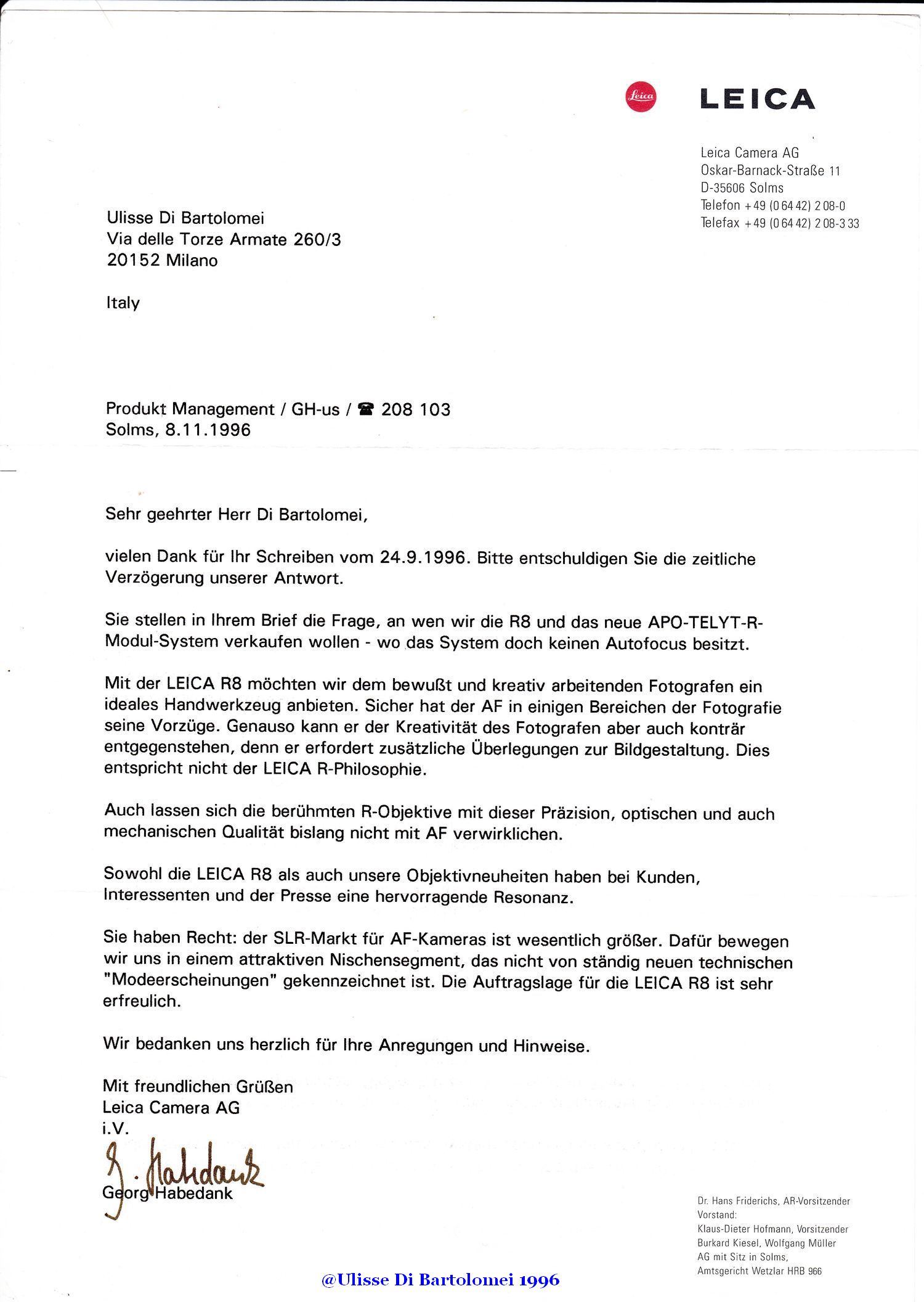 Leitz mi ha risposto