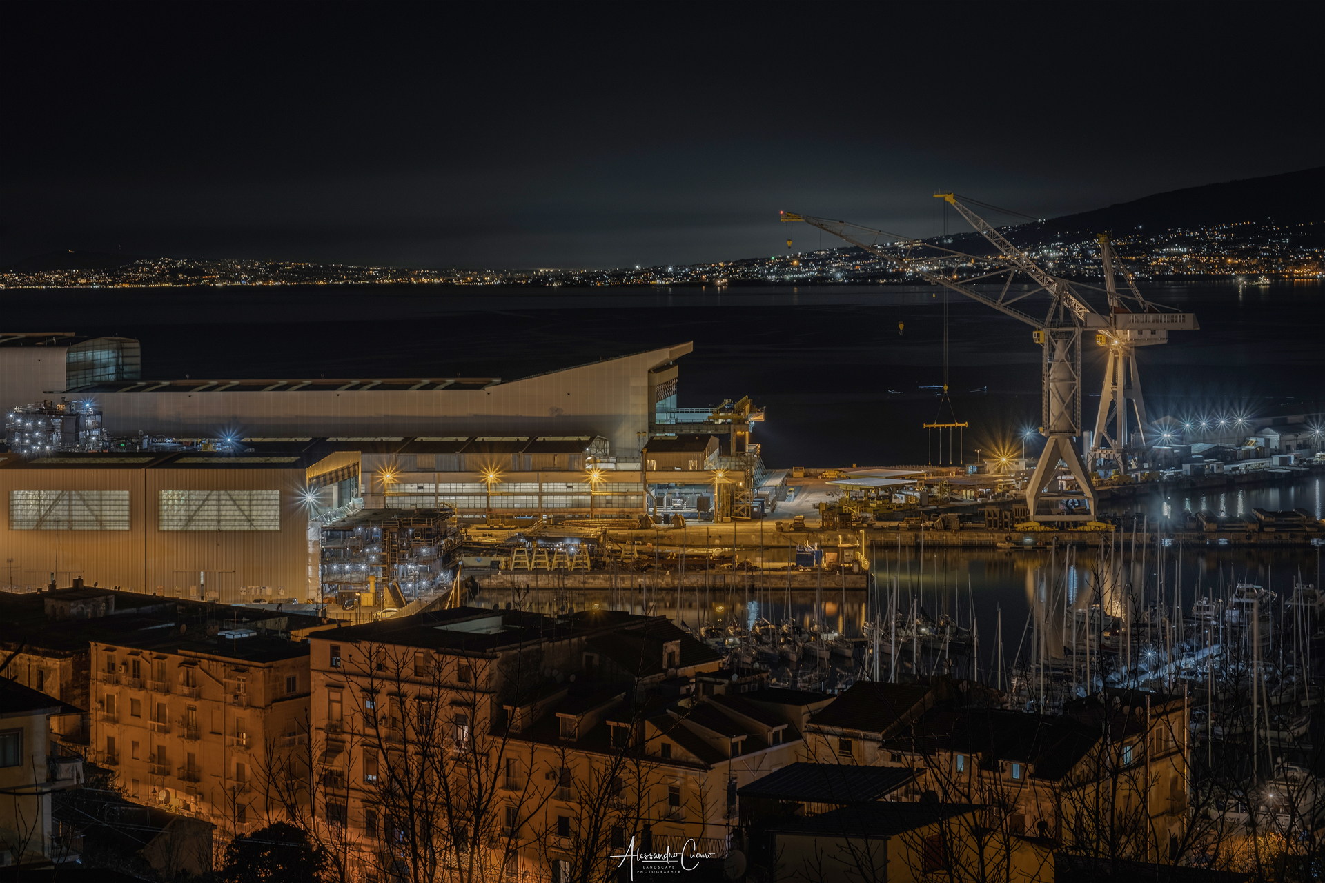 Fincantieri Stabiese at night