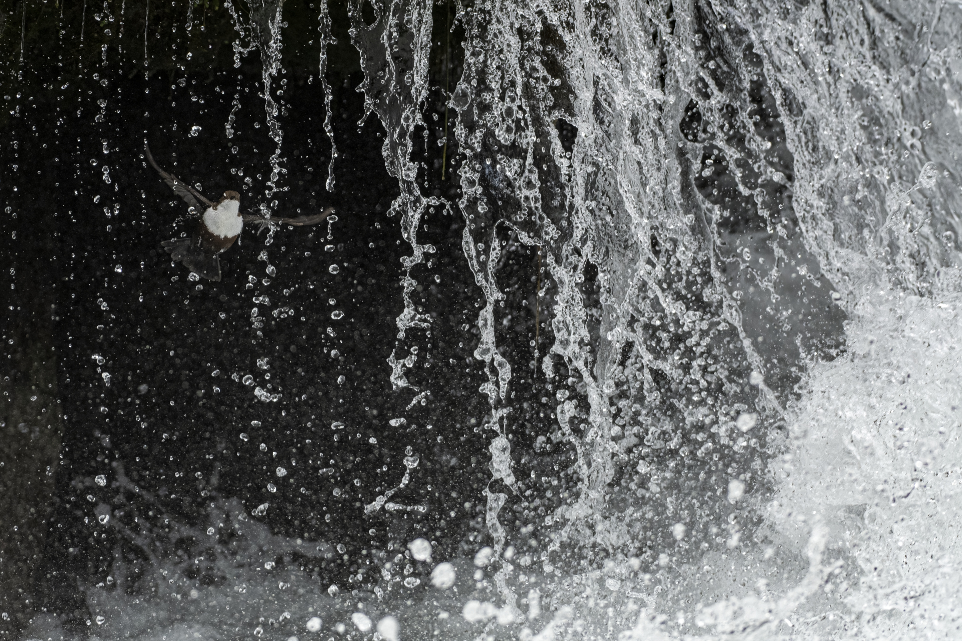 Through the waterfall