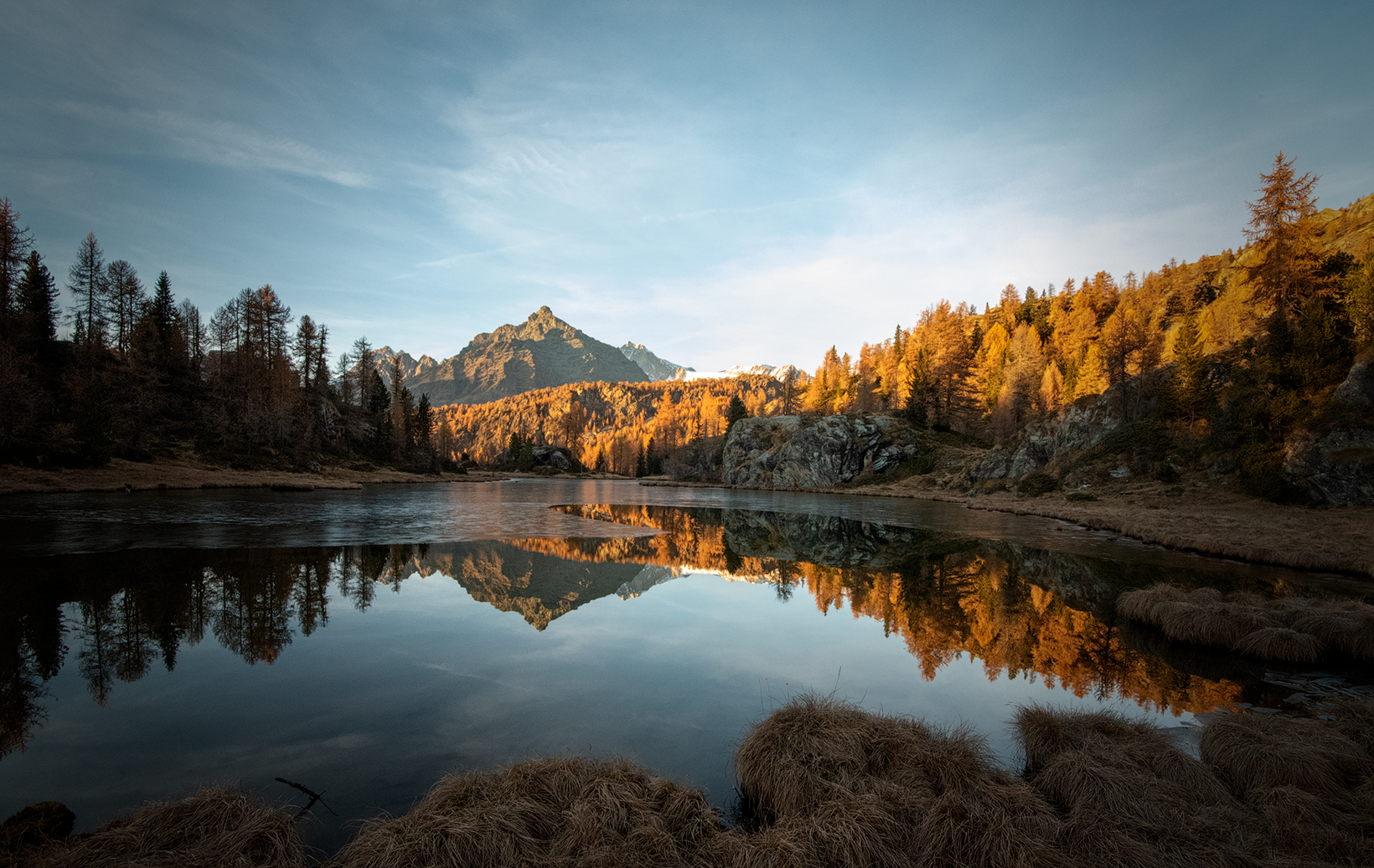 Sunset at Lake Mufulè. Malenco Valley