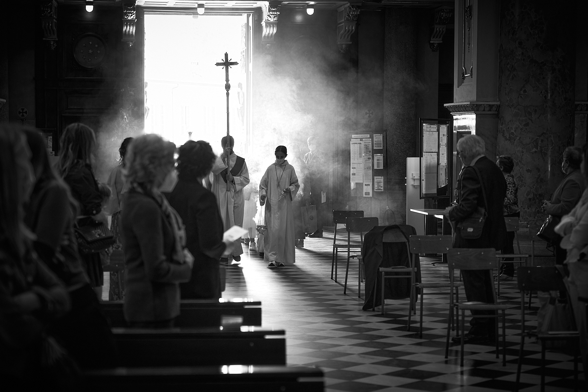 The entrance to the church