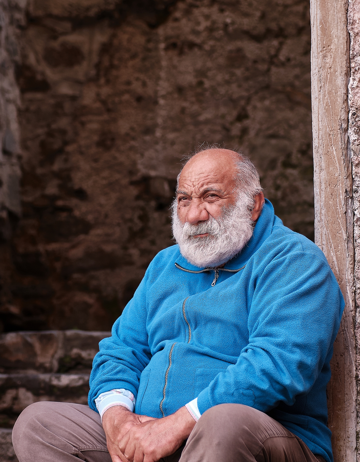 Old man in Blue